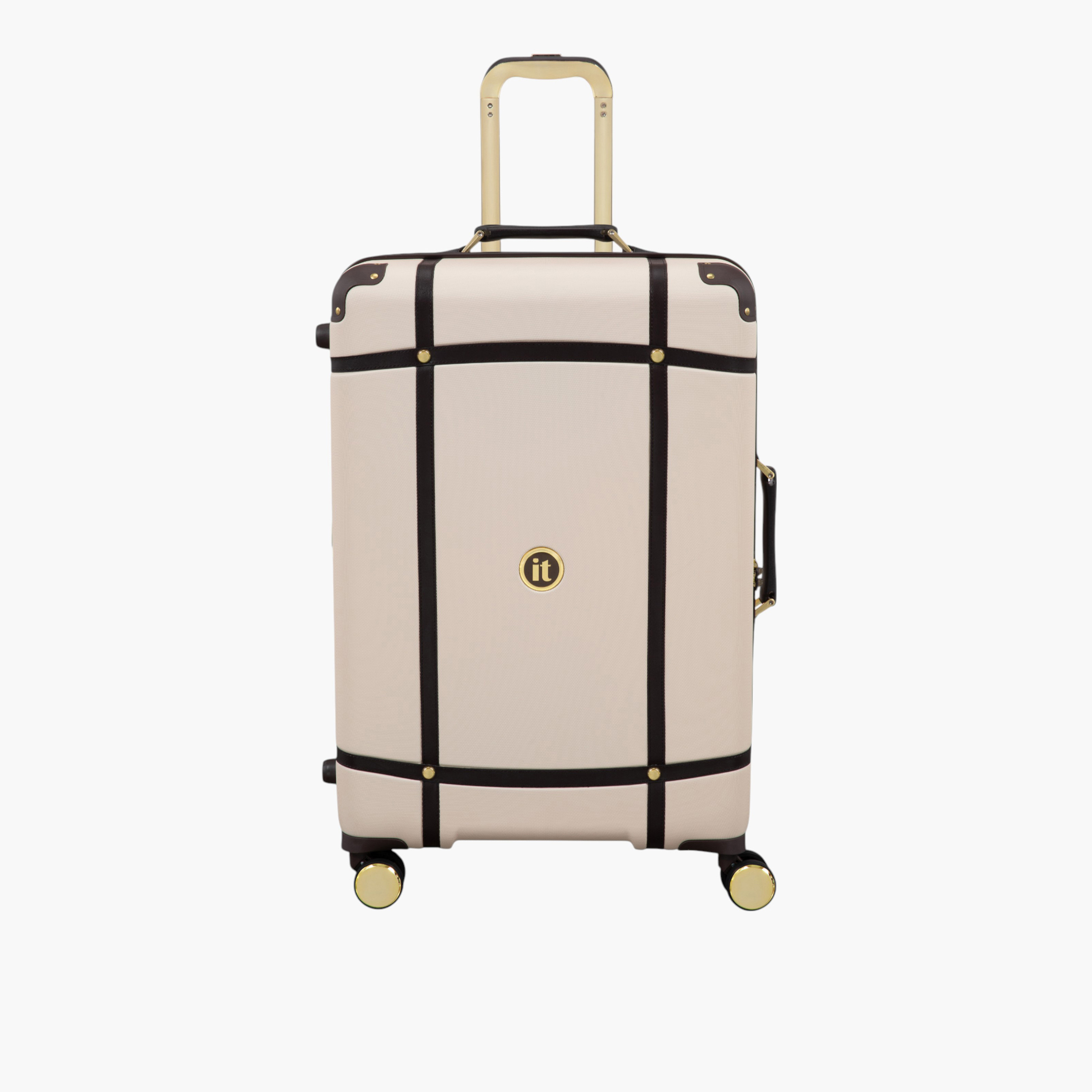 IT Solid Hardcase Trolley Bag with Retractable Handle and Zip Closure - 20 Inches Check-In Bag-travel-luggagesandbags-luggage-image-2