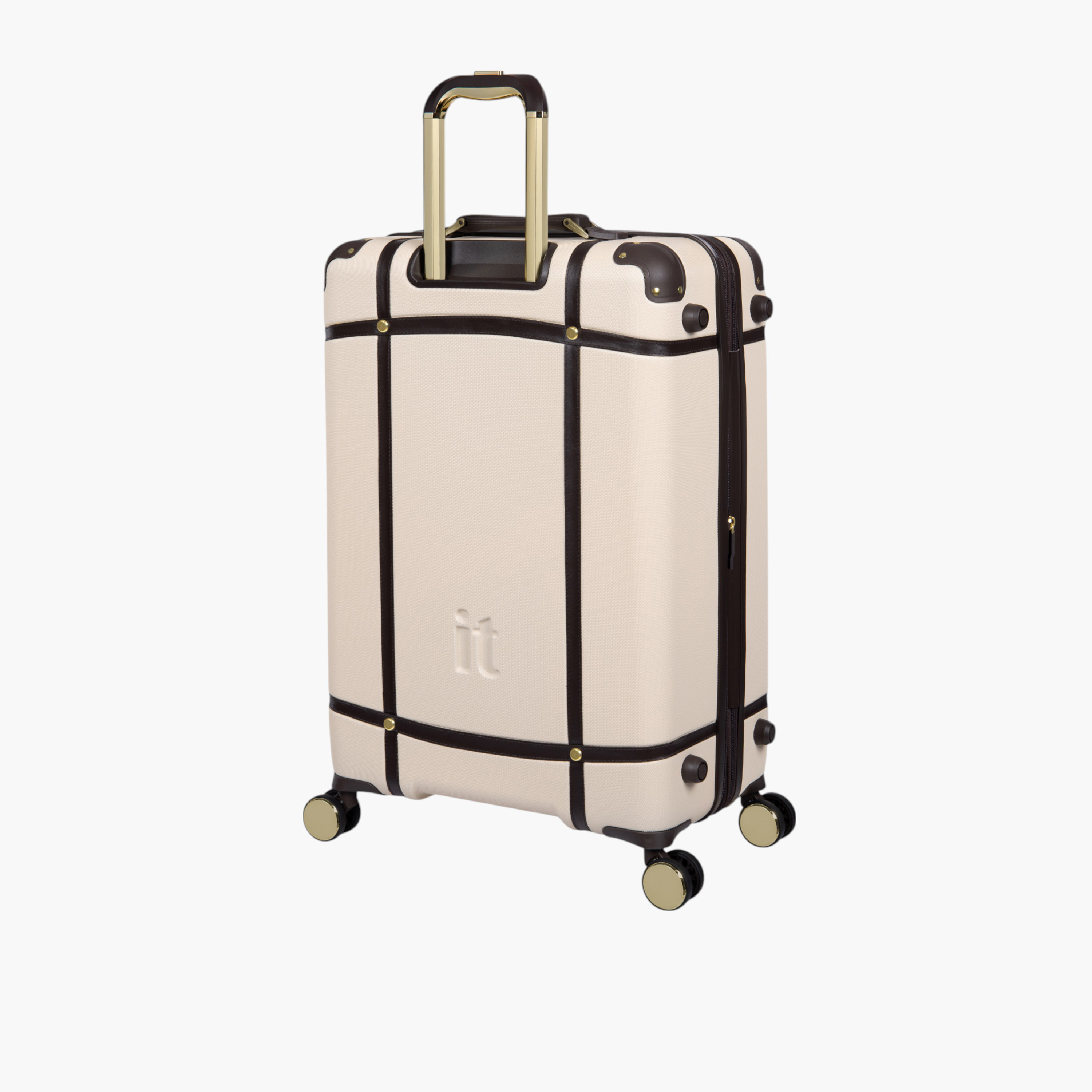 IT Solid Hardcase Trolley Bag with Retractable Handle and Zip Closure - 20 Inches Check-In Bag-travel-luggagesandbags-luggage-image-3