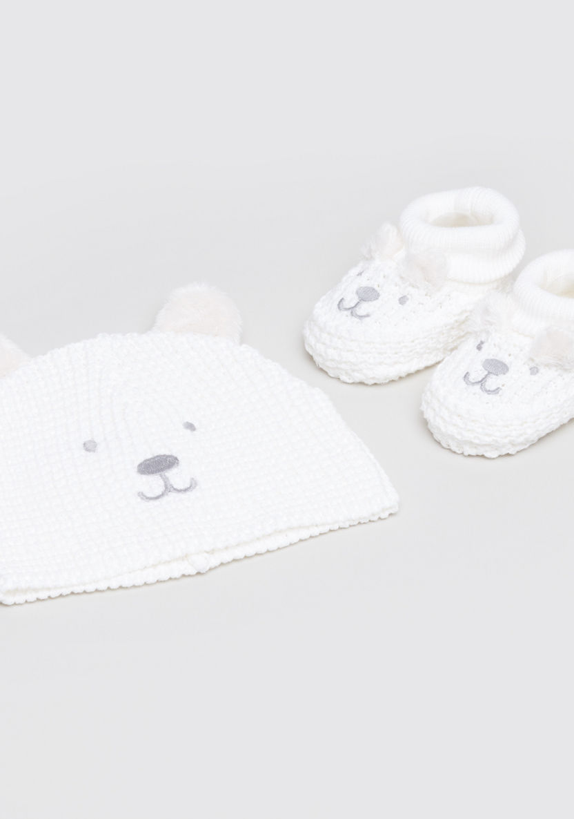 Juniors Embroidered Beanie Cap with Booties-Caps-image-0