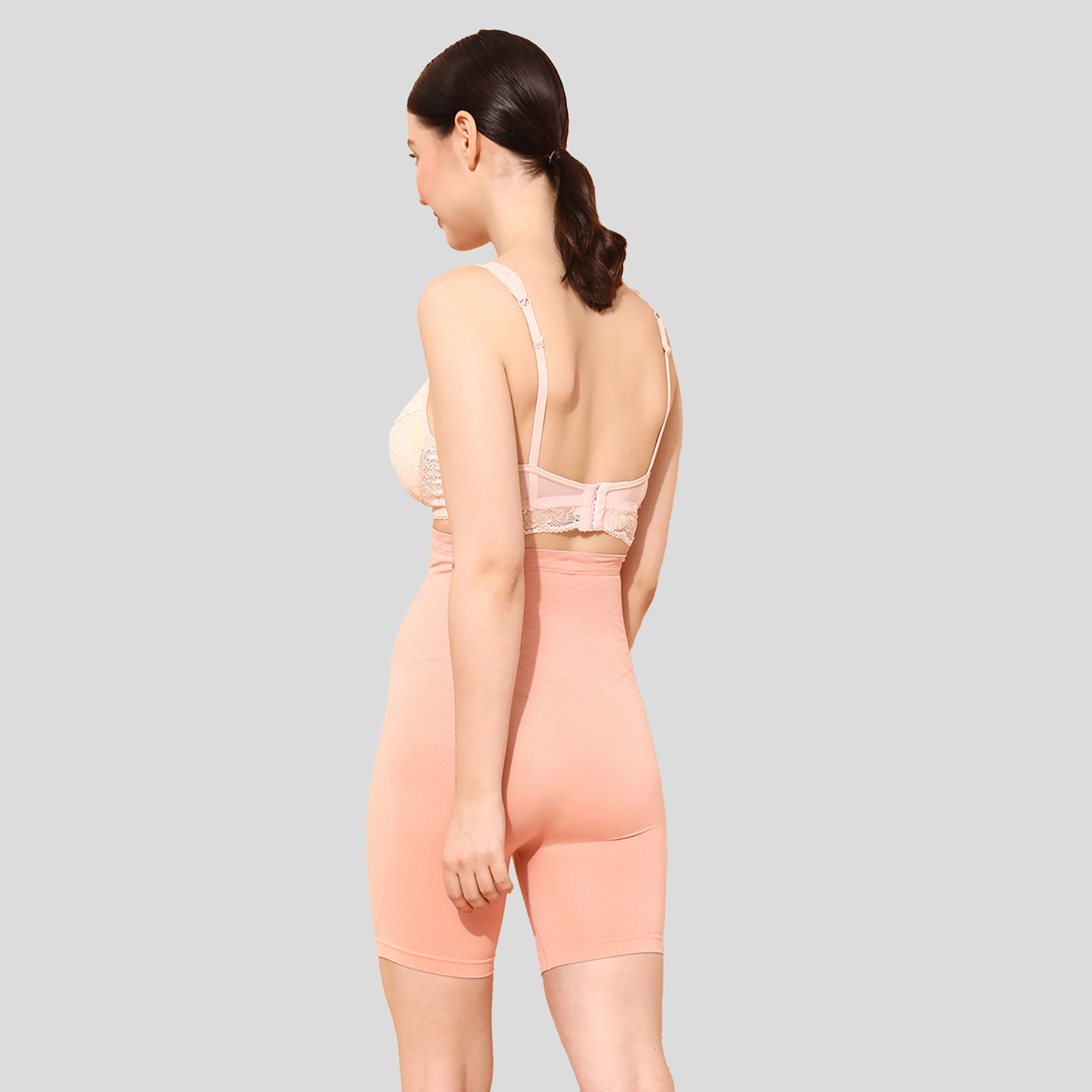 مشد 3 في 1 للنساء - للبطن، الظهر، الفخذين، الوركين، بلون الخوخ من كلوفيا-women-clothing-lingerie-shapewear-image-5