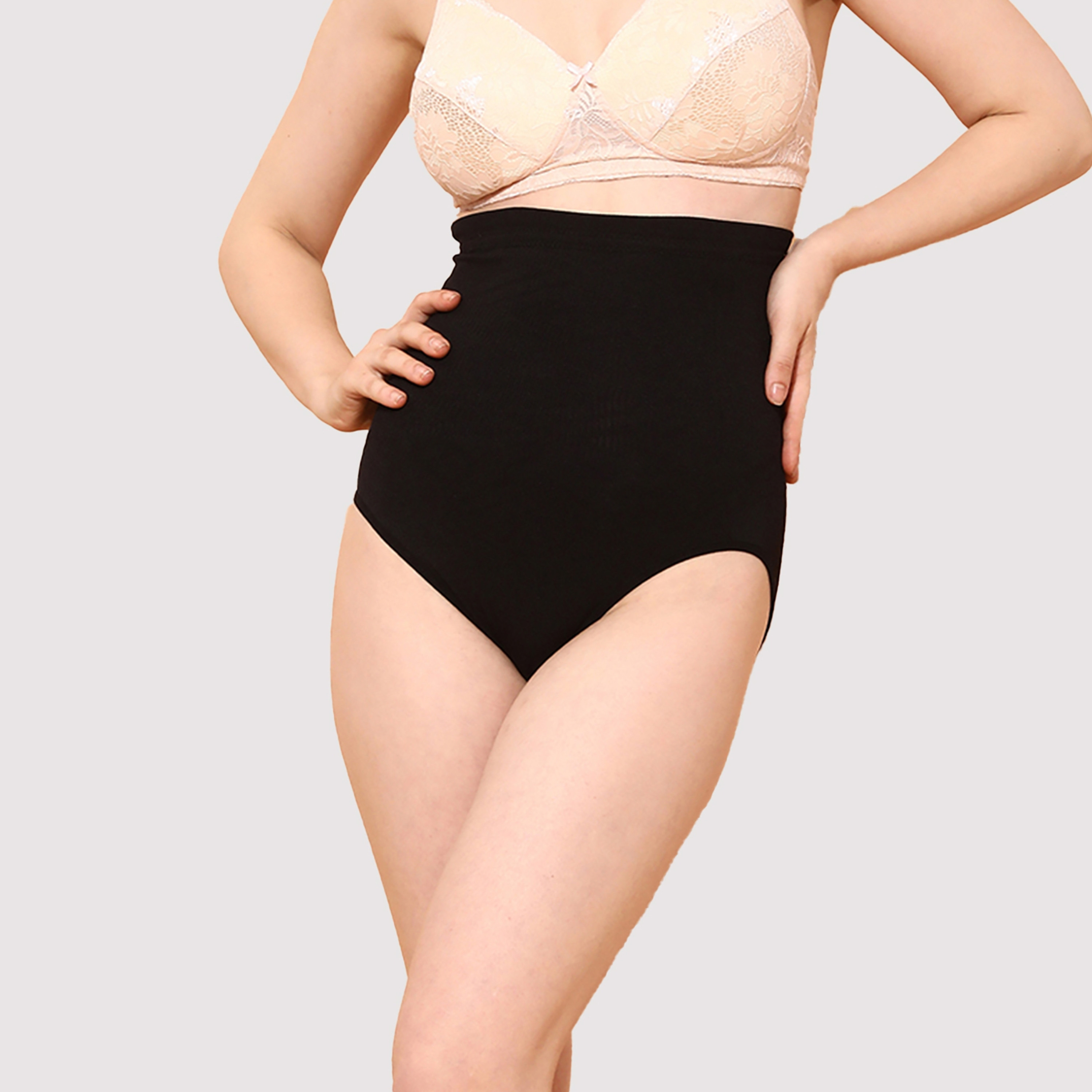 مشد بطن نسائي باللون الأسود مع مقابض سيليكون من كلوفيا-women-clothing-lingerie-shapewear-image-1