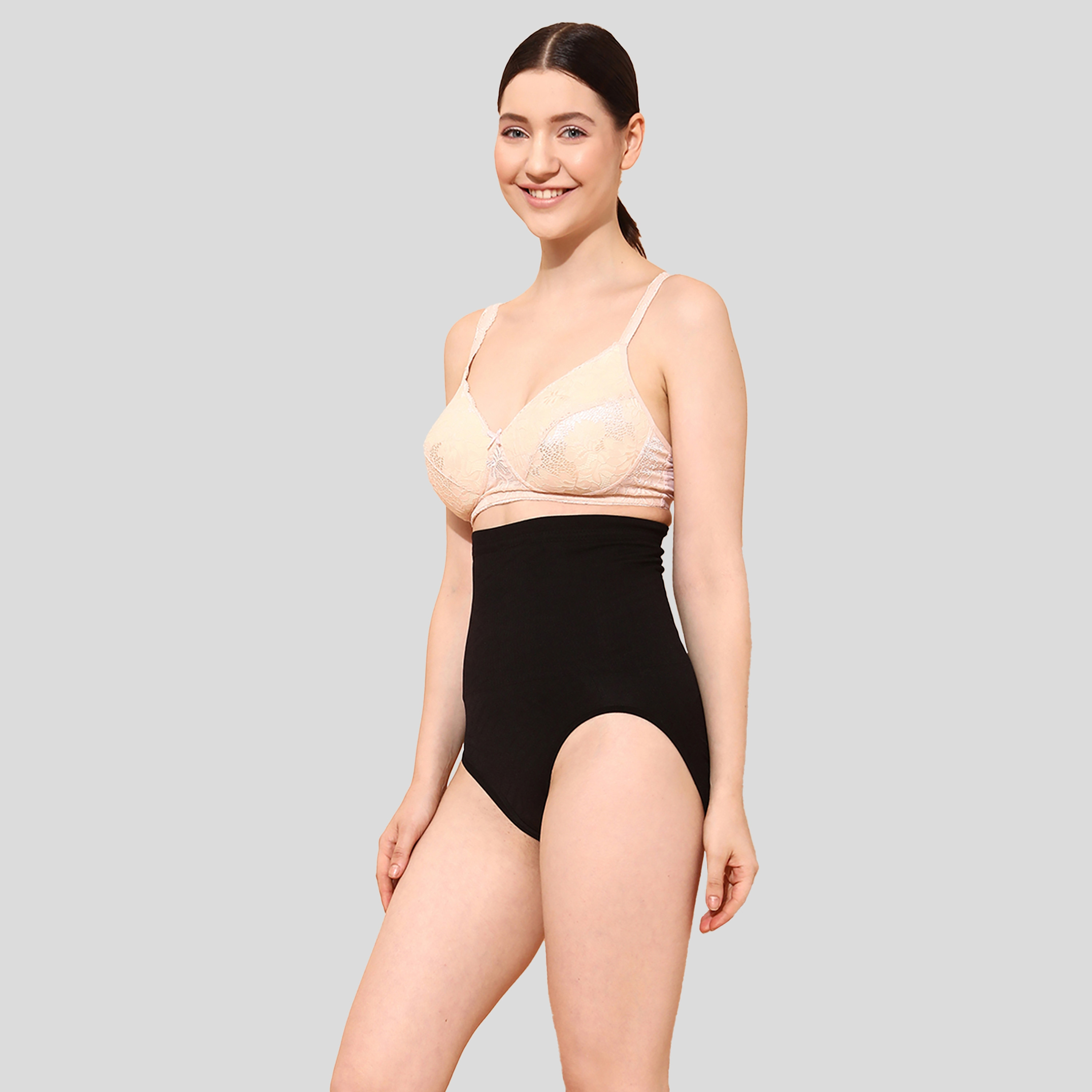 مشد بطن نسائي باللون الأسود مع مقابض سيليكون من كلوفيا-women-clothing-lingerie-shapewear-image-3