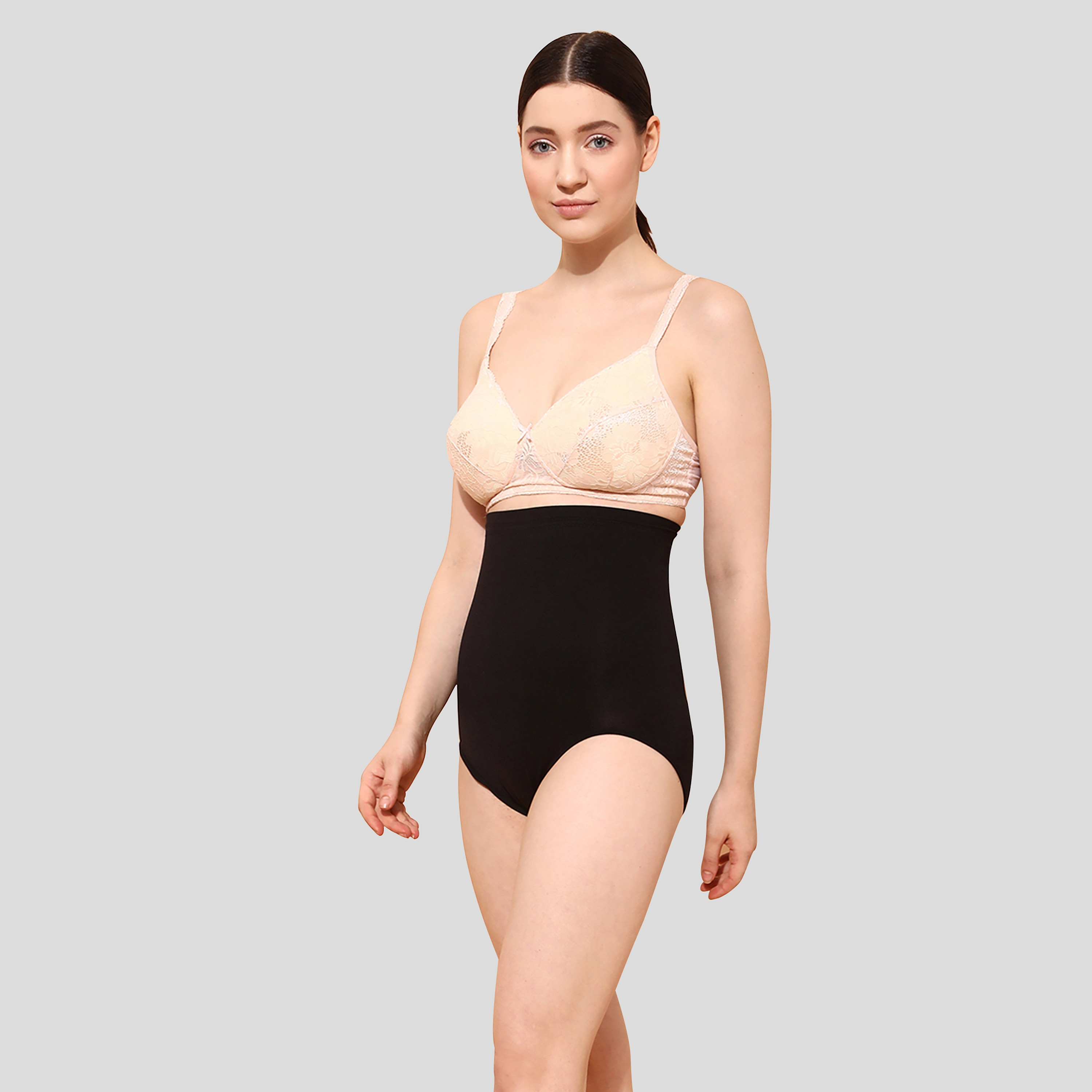 مشد بطن نسائي باللون الأسود مع مقابض سيليكون من كلوفيا-women-clothing-lingerie-shapewear-image-4