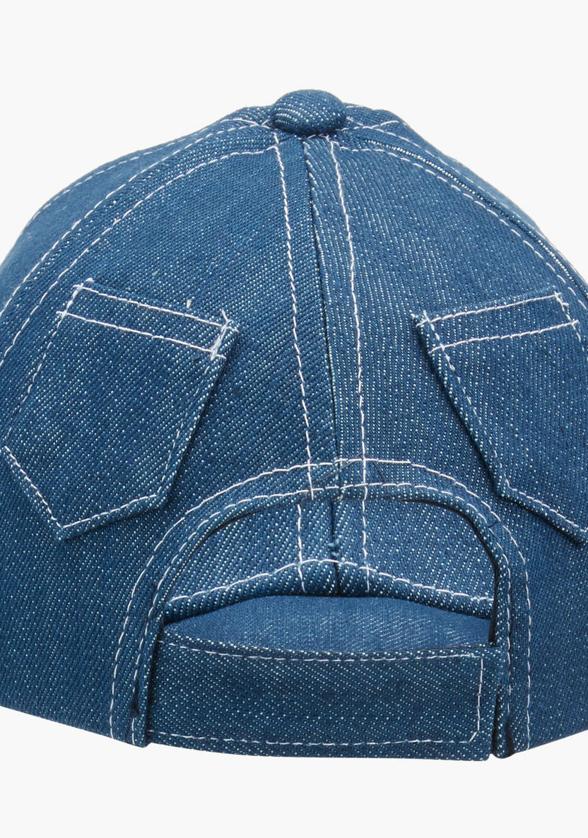 Juniors Denim Cap with Stitch Detailing-Caps-image-2