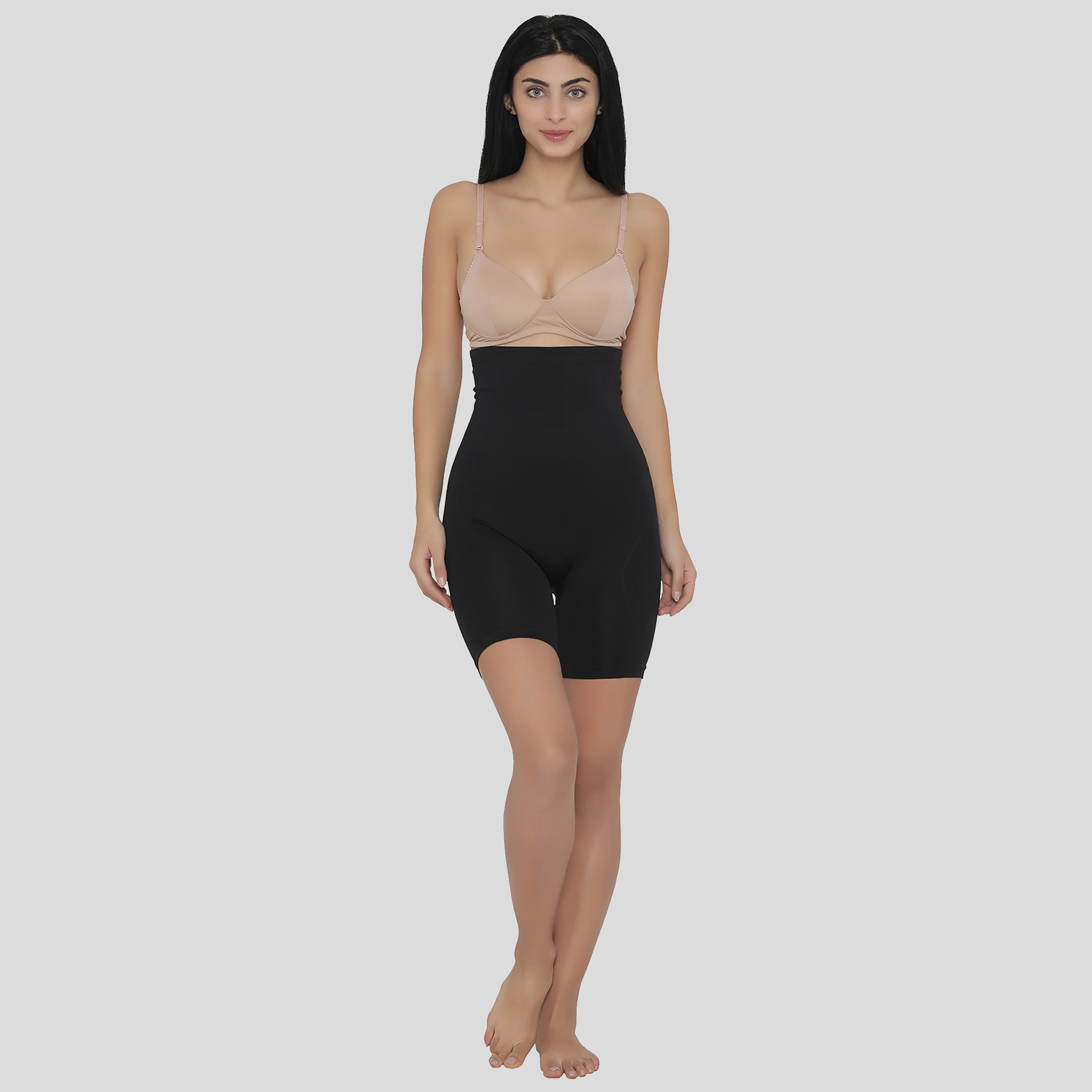 مشد 3 في 1 للنساء - للبطن، الظهر، الفخذين، الوركين، بلون أسود من كلوفيا-women-clothing-lingerie-shapewear-image-2