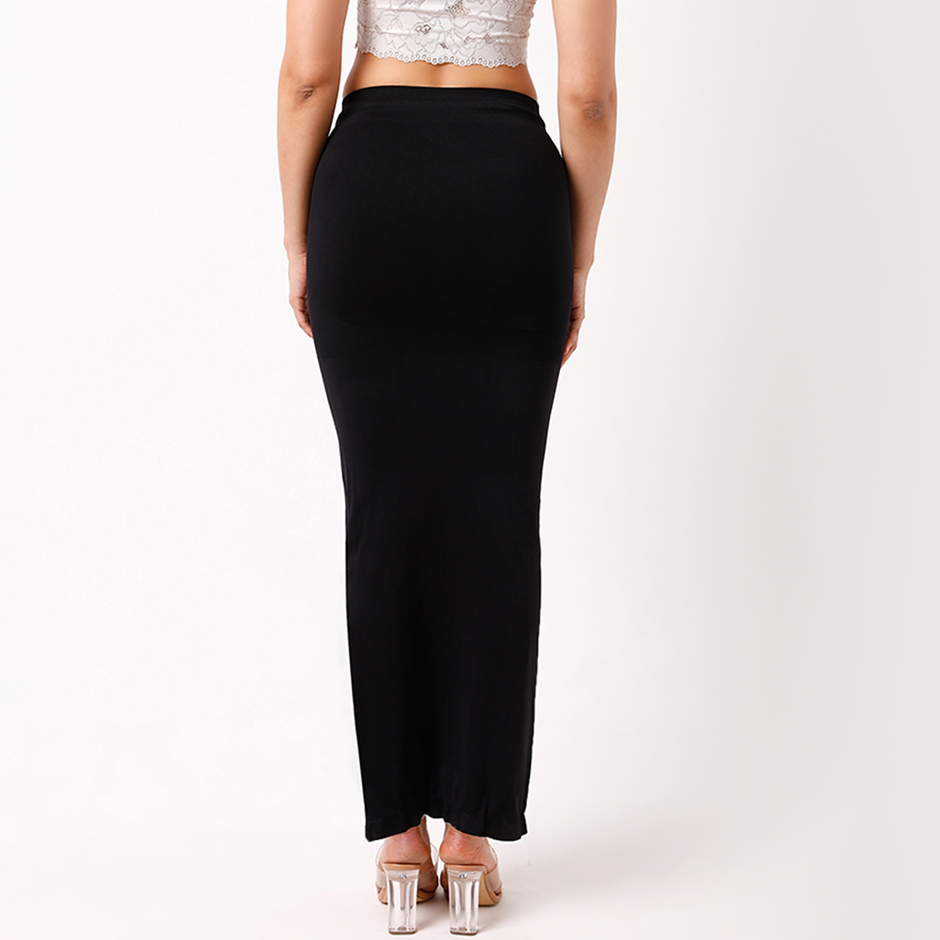 تنورة داخلية نسائية بتصميم ساري مع رباط باللون الأسود من كلوفيا-women-clothing-lingerie-shapewear-image-5