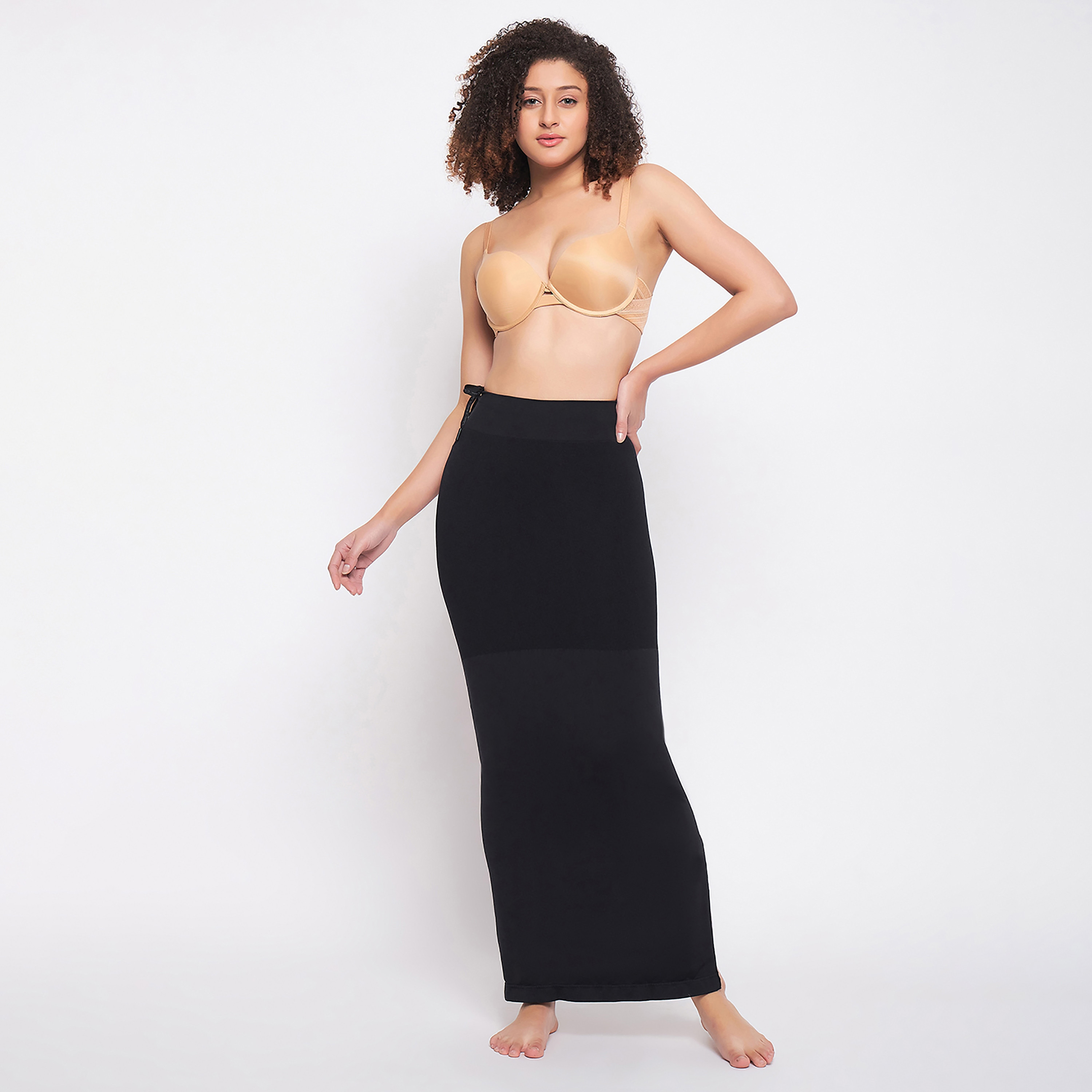 Clovia Saree Women's Shapewear with Drawstring in Black-women-clothing-lingerie-shapewear-image-2