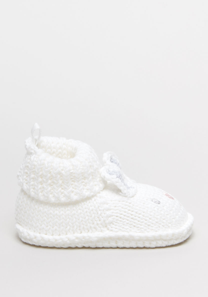 Juniors Knitted Baby Booties with Bunny Detail-Booties-image-1