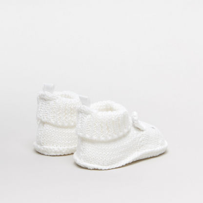 Juniors Knitted Baby Booties with Bunny Detail