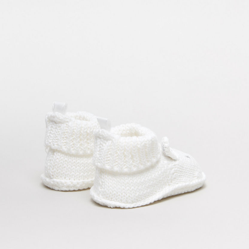 Juniors Knitted Baby Booties with Bunny Detail-Booties-image-2