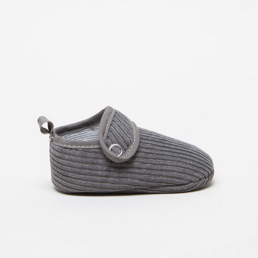 Juniors Textured Booties with Press Button Closure-Booties-image-1