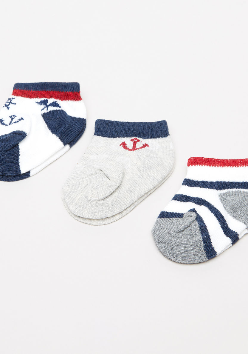 Juniors Textured Socks with Cuffed Hem - Set of 3-Socks-image-0