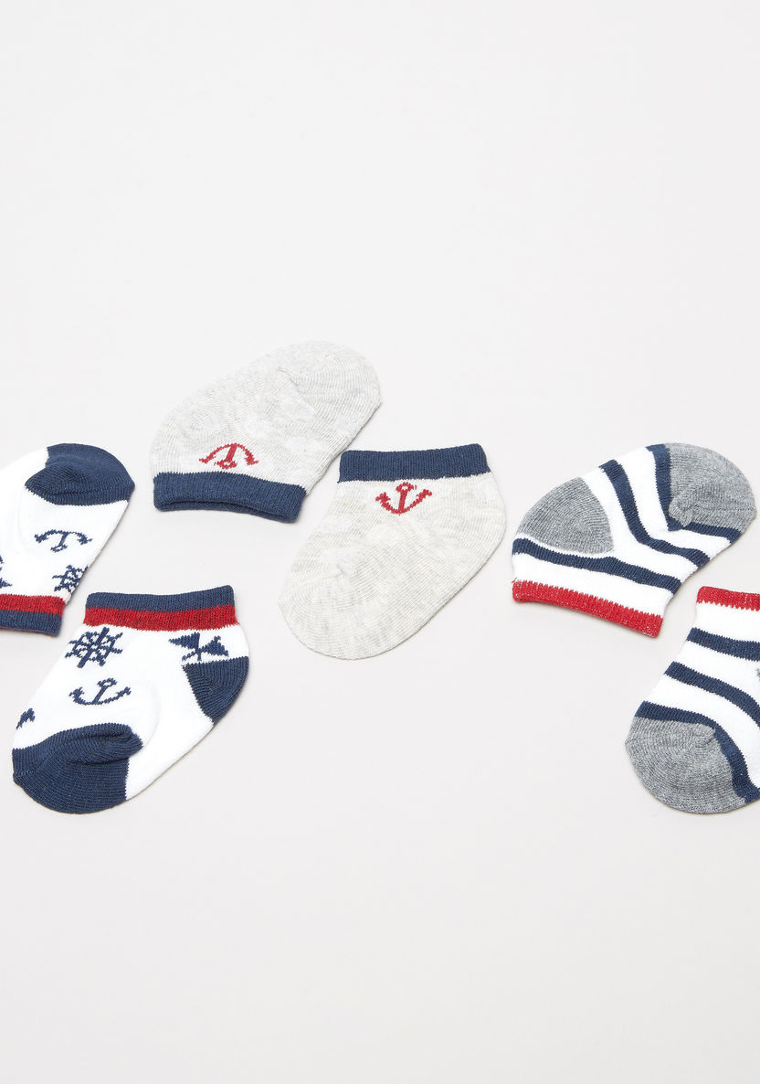 Juniors Textured Socks with Cuffed Hem - Set of 3-Socks-image-1