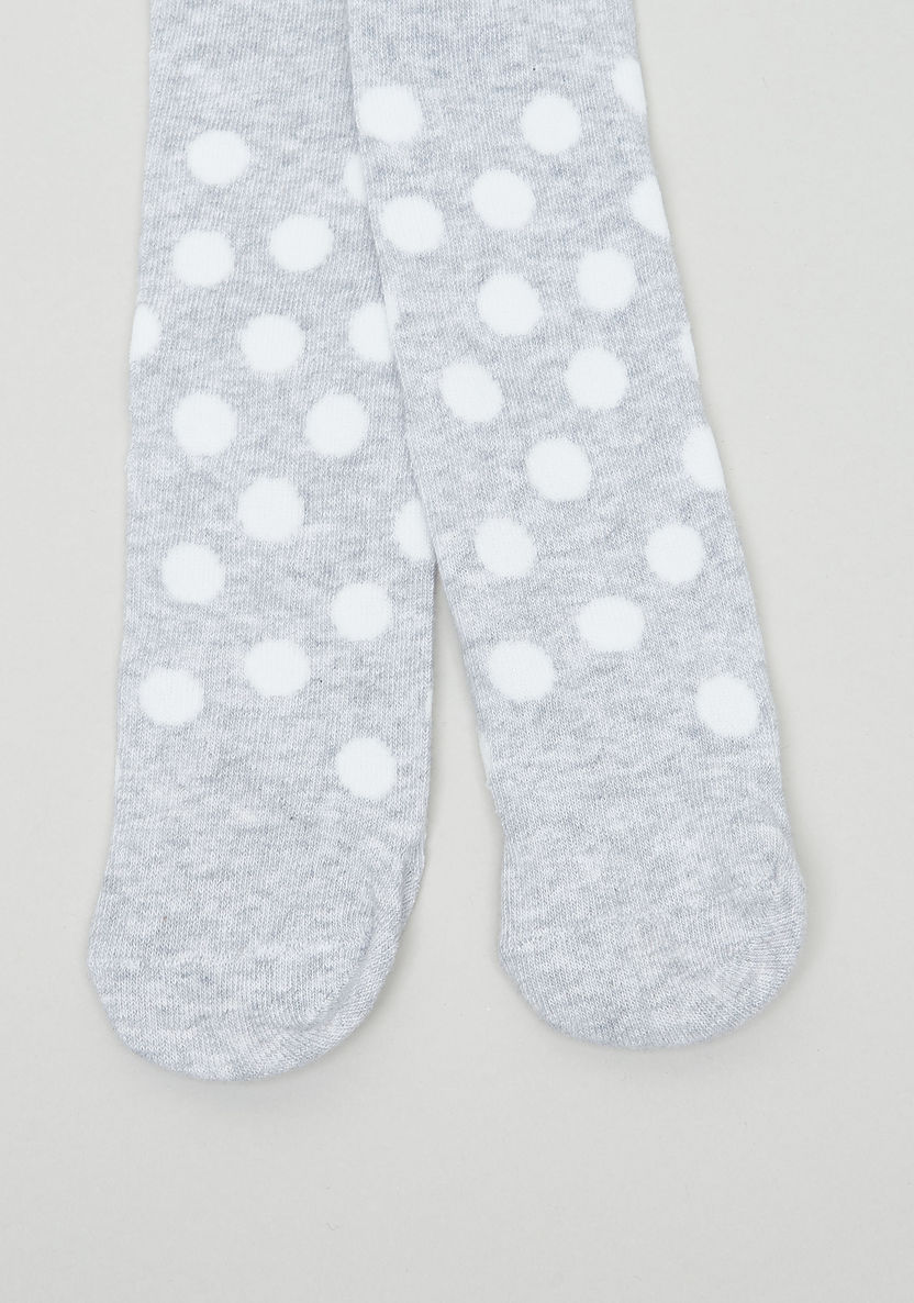 Juniors Polka Dots Print Closed Feet Tights-Innerwear-image-0