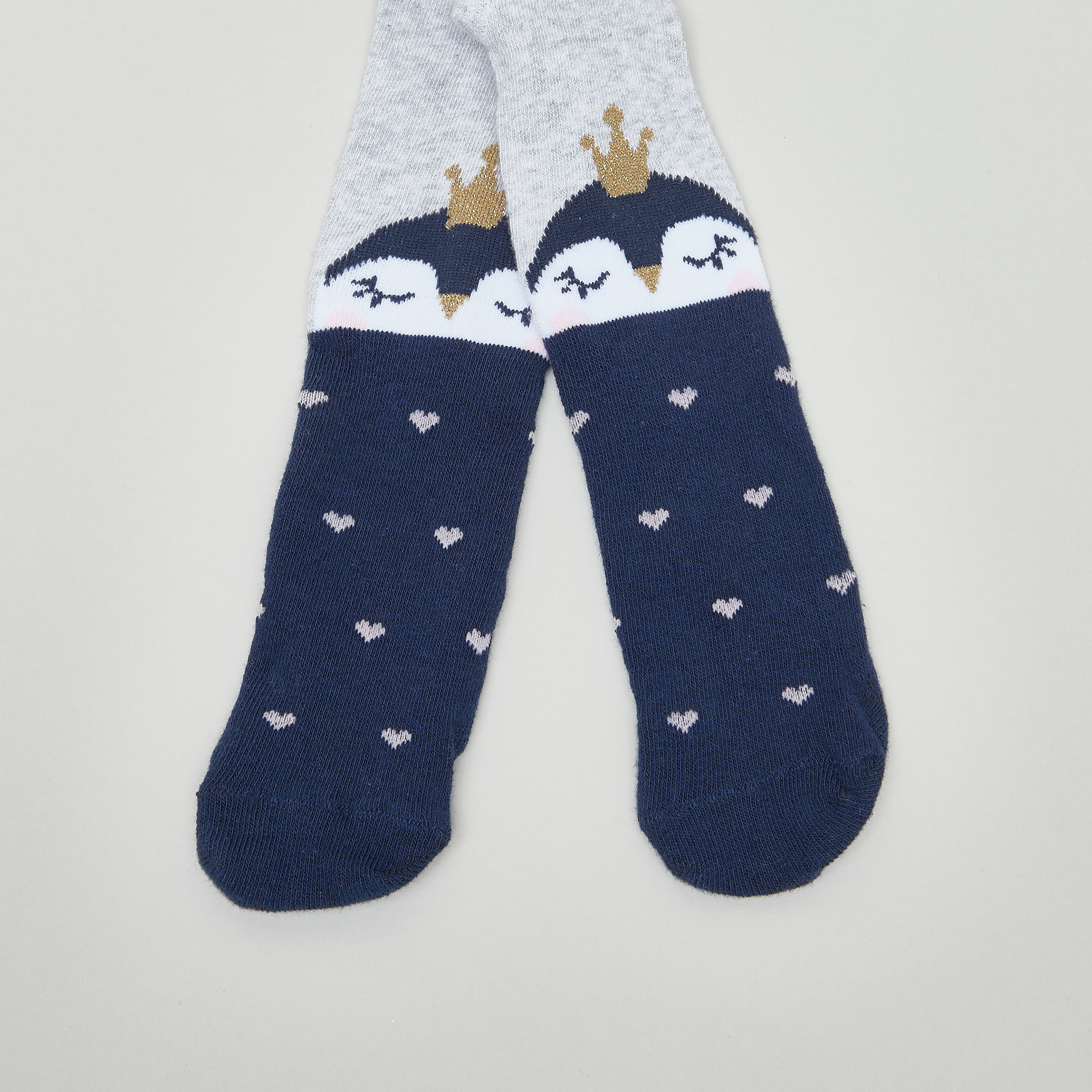 جوارب ضيقة مغلقة القدمين بطبعات قلب من جونيورز-baby-girls-accessories-socks-image-1