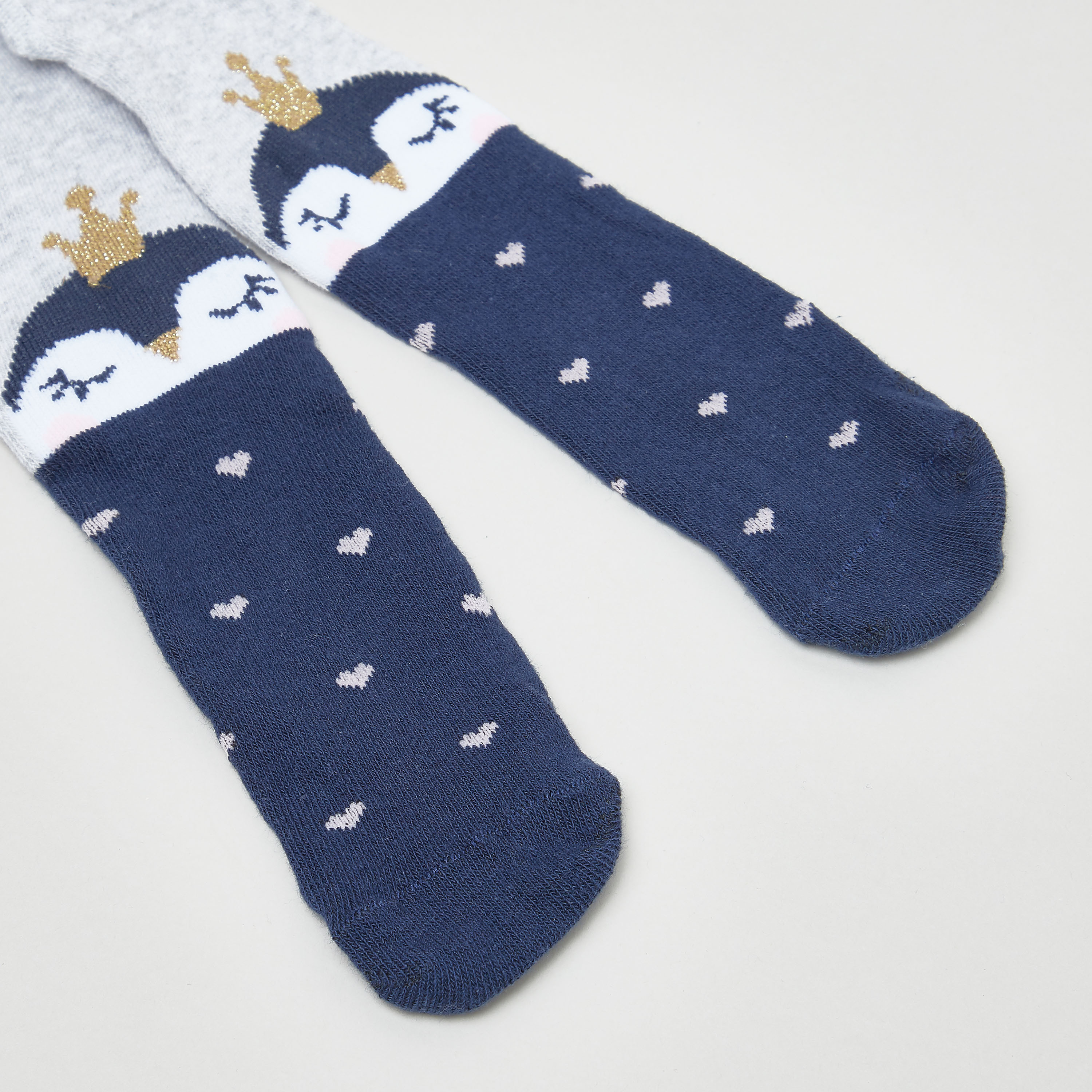 جوارب ضيقة مغلقة القدمين بطبعات قلب من جونيورز-baby-girls-accessories-socks-image-2