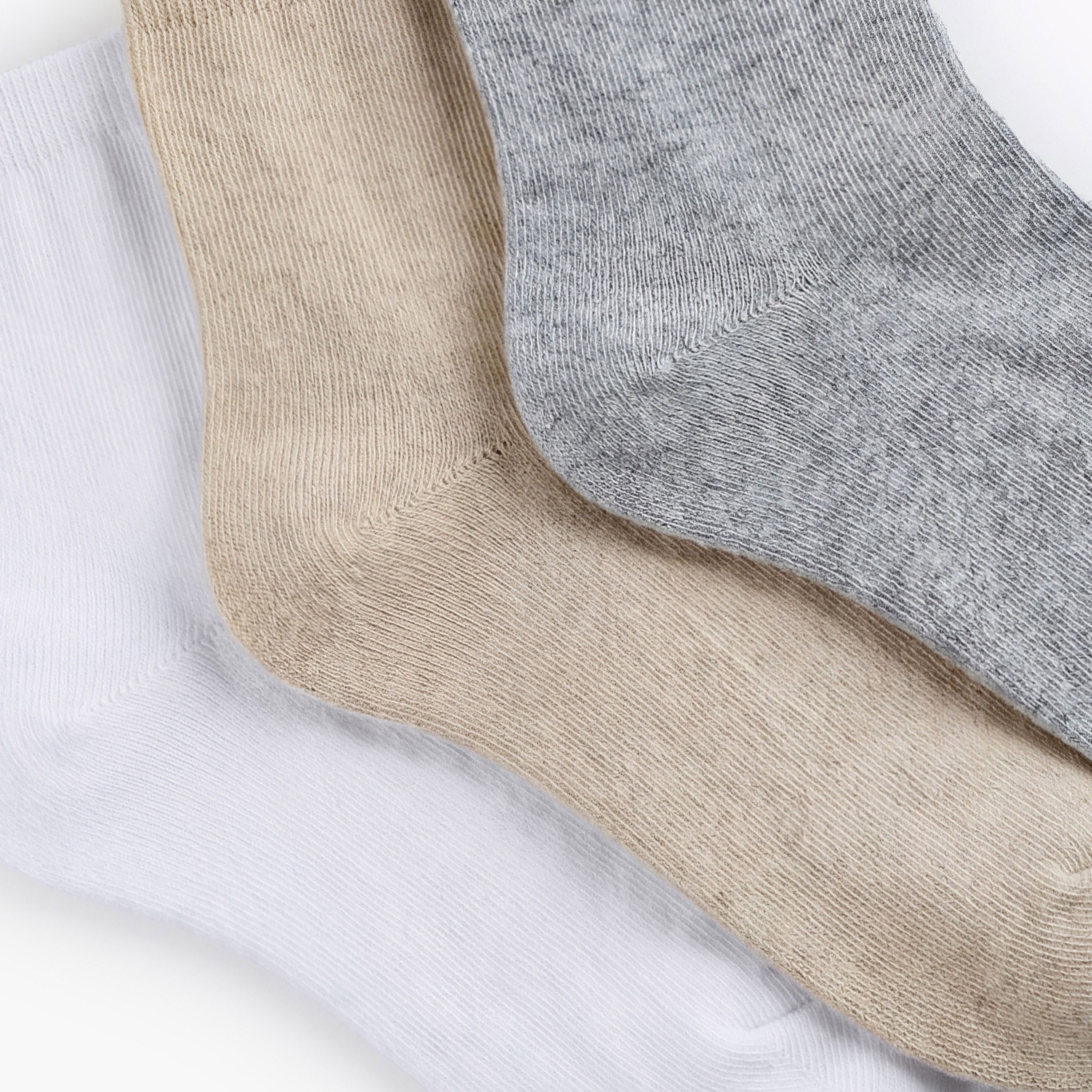 Juniors Solid Tights with Elasticised Waistband - Pack of 3-baby-girls-accessories-socks-image-5