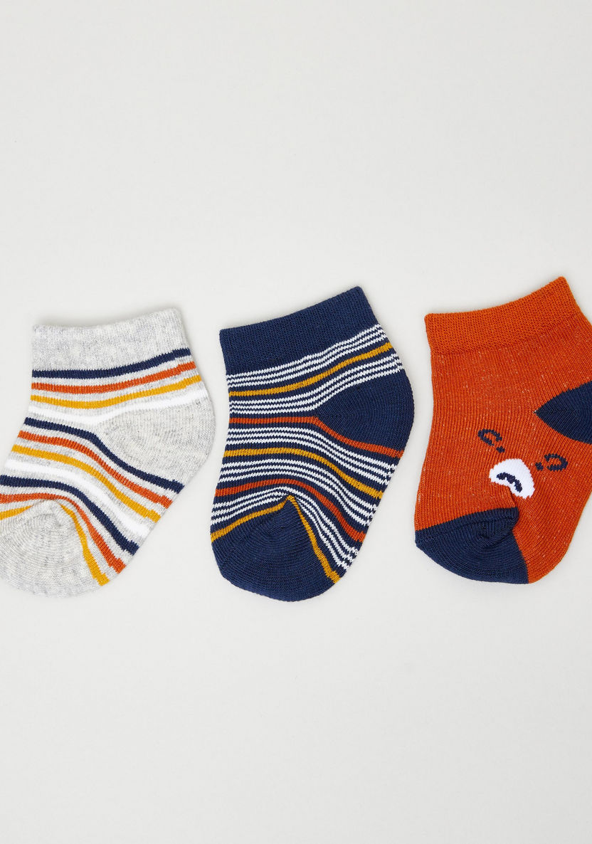Juniors Striped Ankle Length Socks - Set of 3-Multipacks-image-0