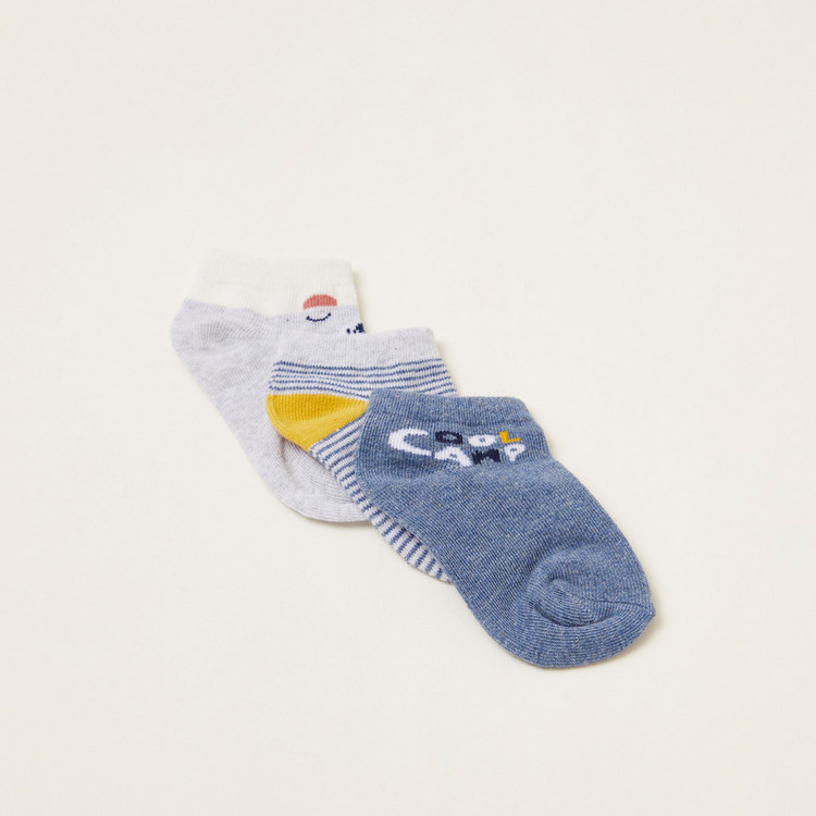 Juniors Printed Socks with Cuffed Hem - Set of 3