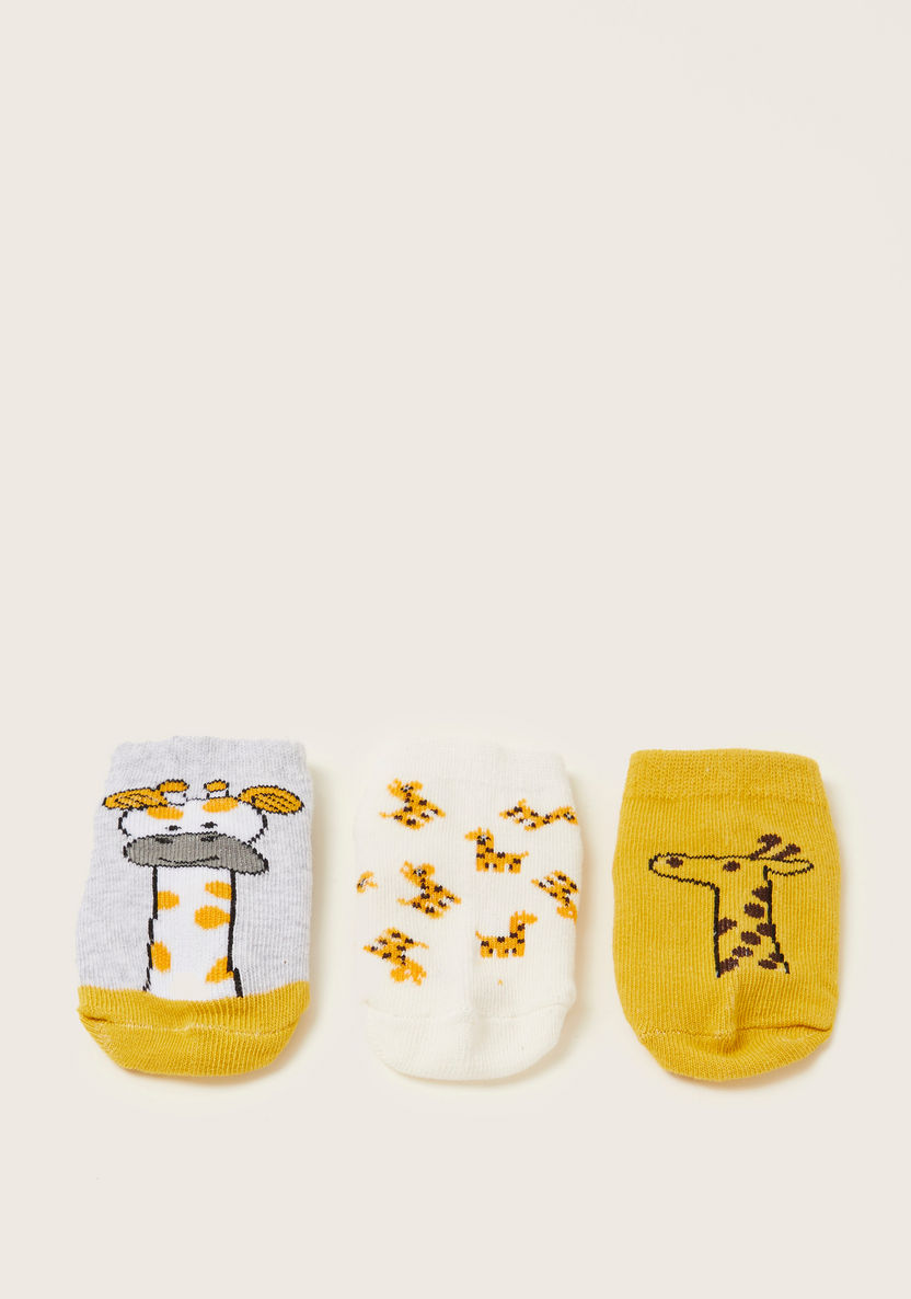 Juniors Printed Socks with Cuffed Hem - Set of 3-Socks-image-0