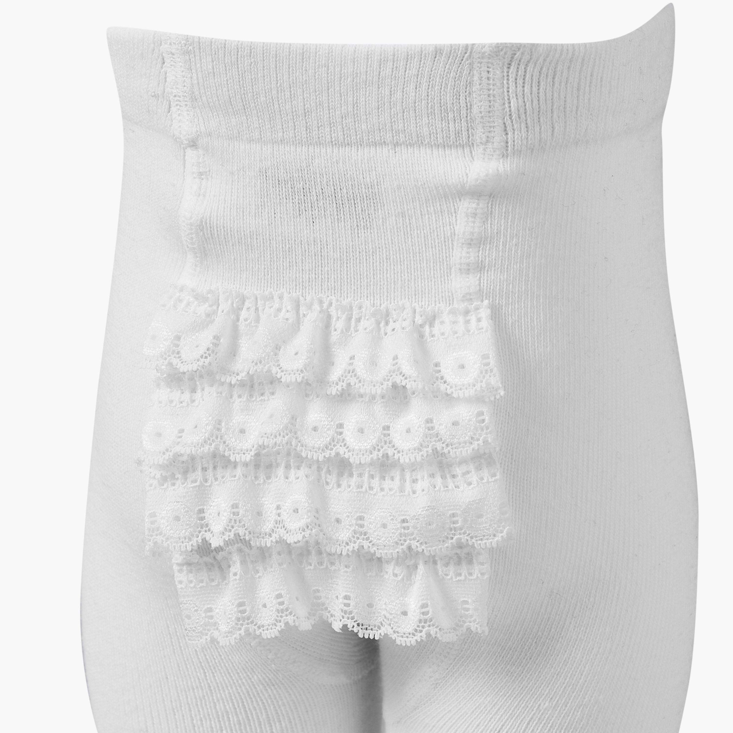 Juniors Solid Tights with Frill Detail and Elasticated Waistband - Set of 2-baby-girls-clothing-multipacks-image-6