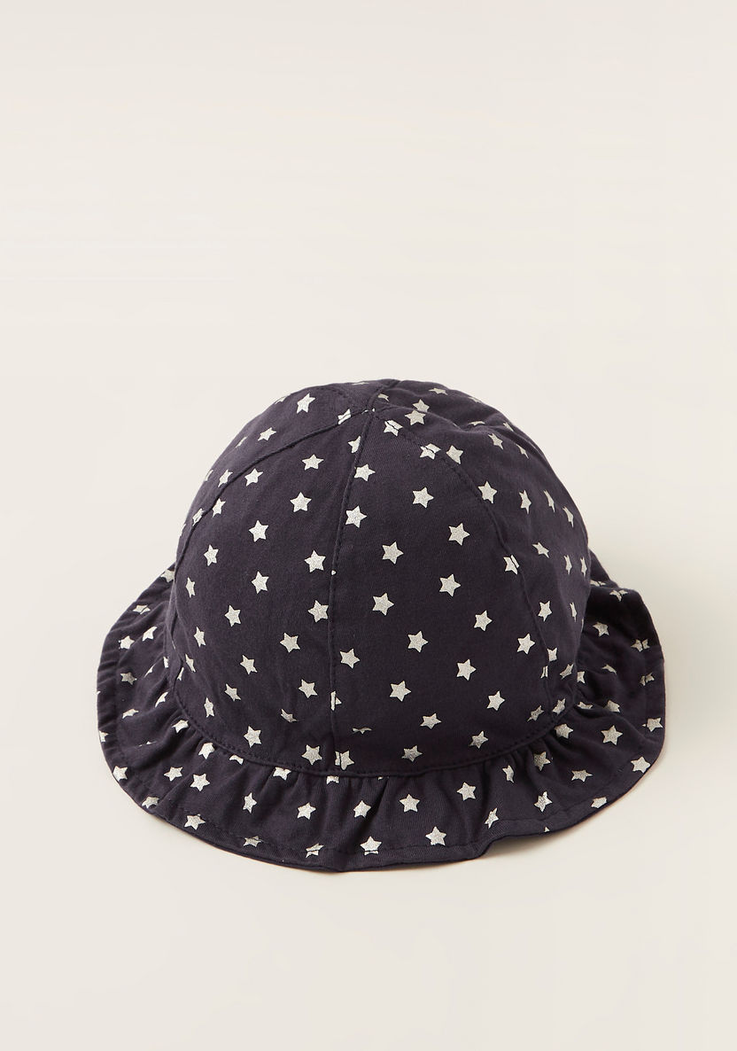 Juniors Star Print Hat with Velcro Strap-Caps-image-0