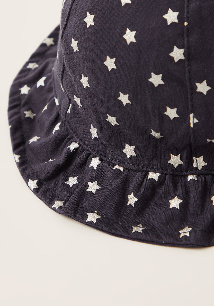 Juniors Star Print Hat with Velcro Strap-Caps-image-1