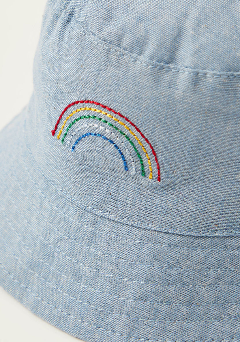 Juniors Rainbow Embroidered Chambray Hat-Caps-image-1