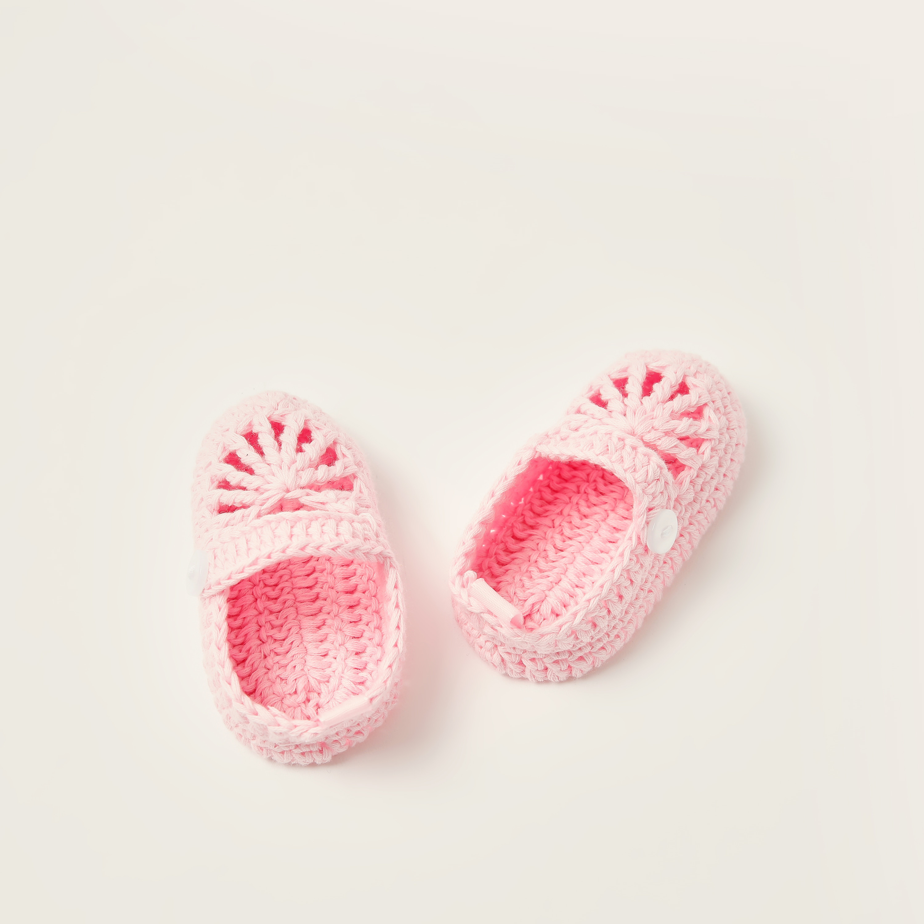 Juniors Textured Booties with Button Detail-baby-girls-shoes-booties-image-1