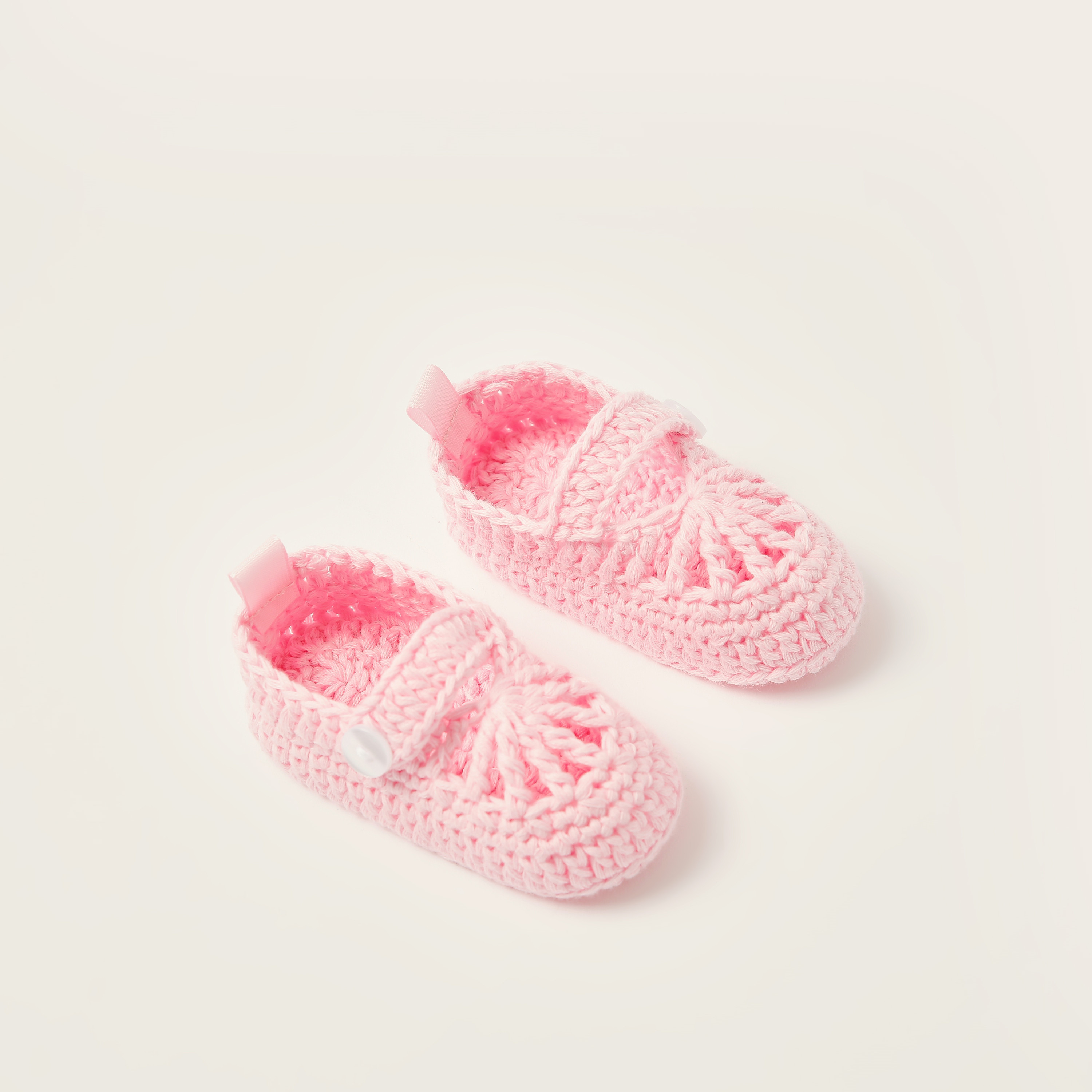 Juniors Textured Booties with Button Detail-baby-girls-shoes-booties-image-2