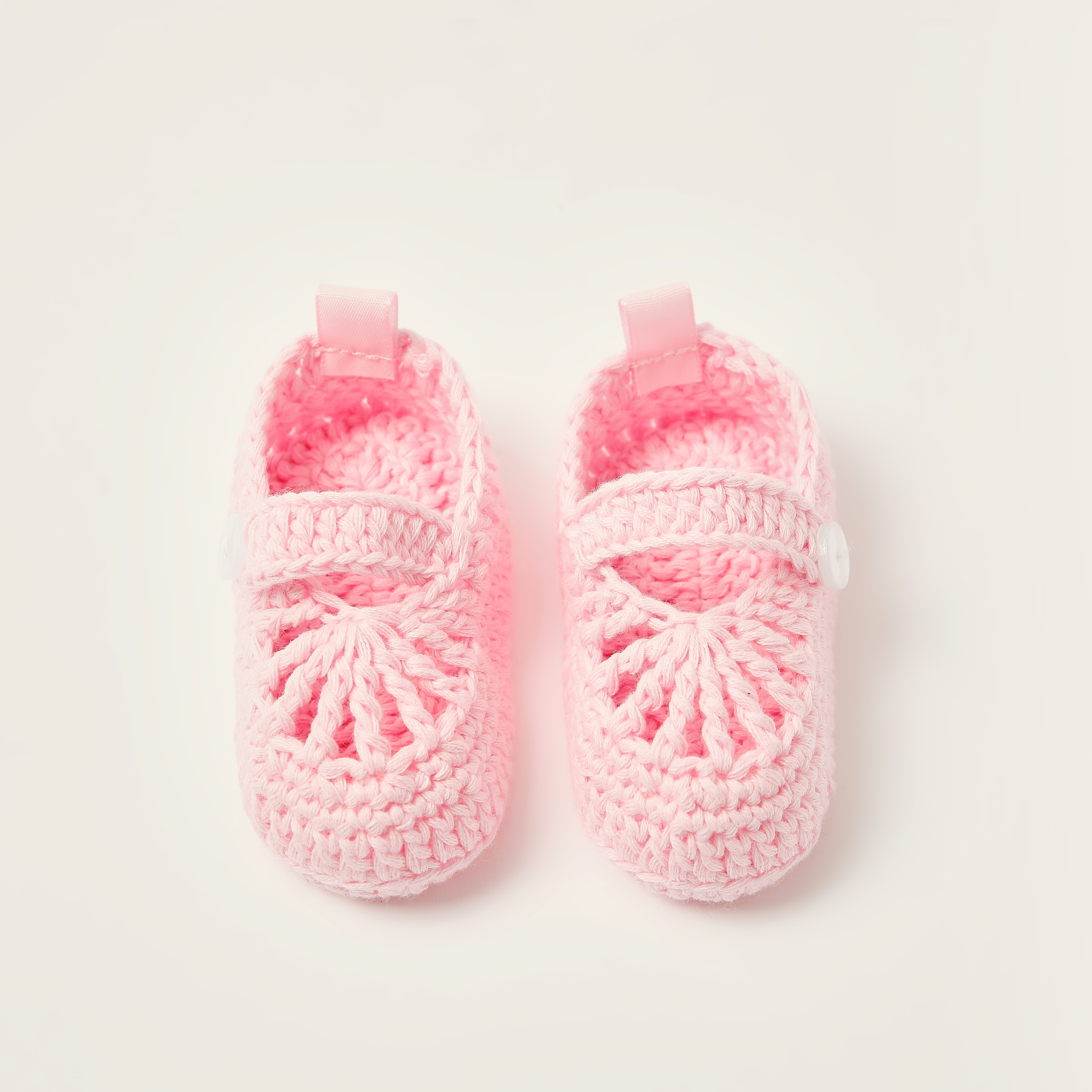 Juniors Textured Booties with Button Detail-baby-girls-shoes-booties-image-5