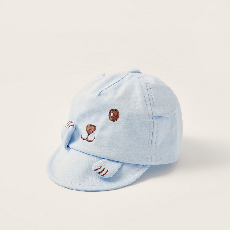 Juniors Embroidered Cap with Paw Applique Detail