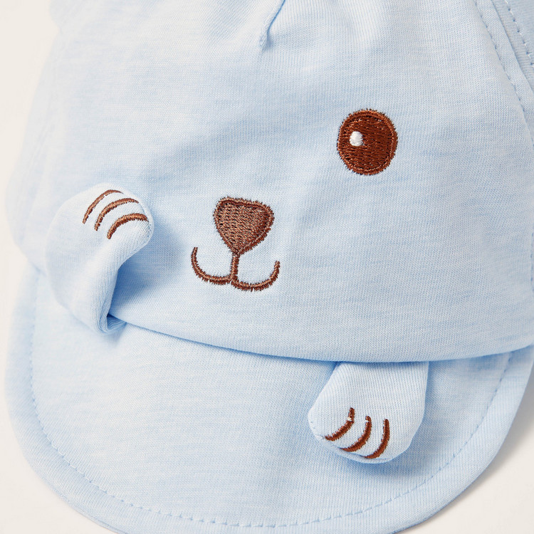Juniors Embroidered Cap with Paw Applique Detail