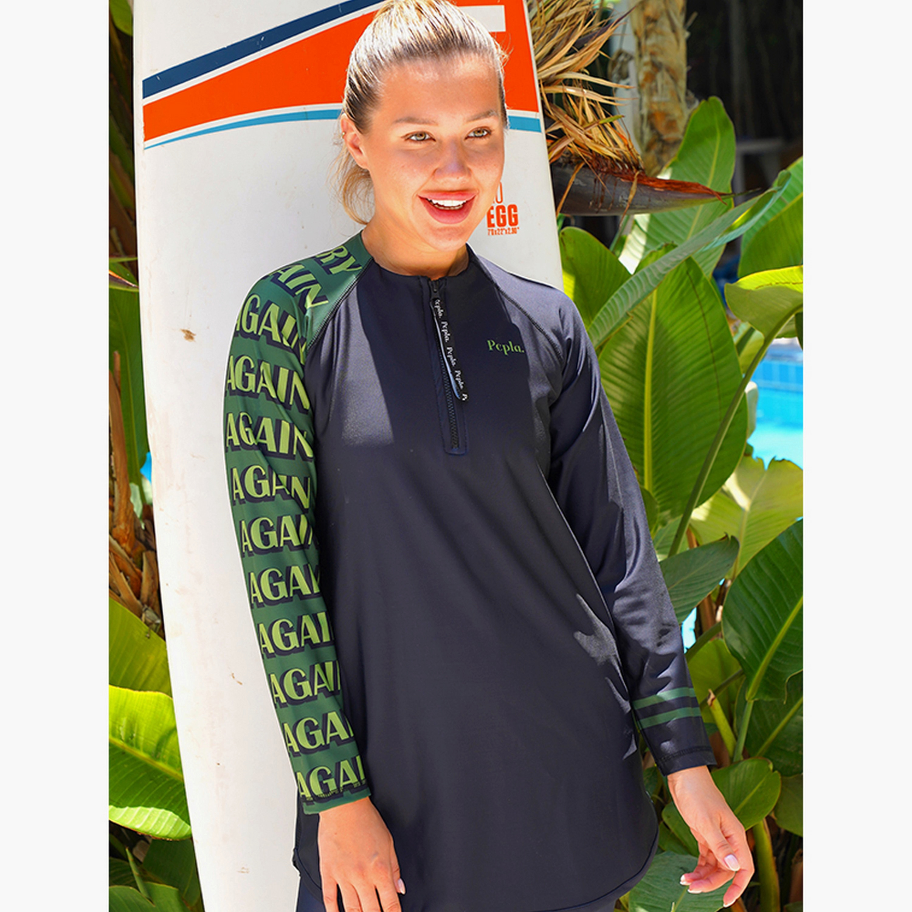 Pepla Women's Text-Print Long Swim Rashguard-women-clothing-swimandbeach-swimsuits-image-3
