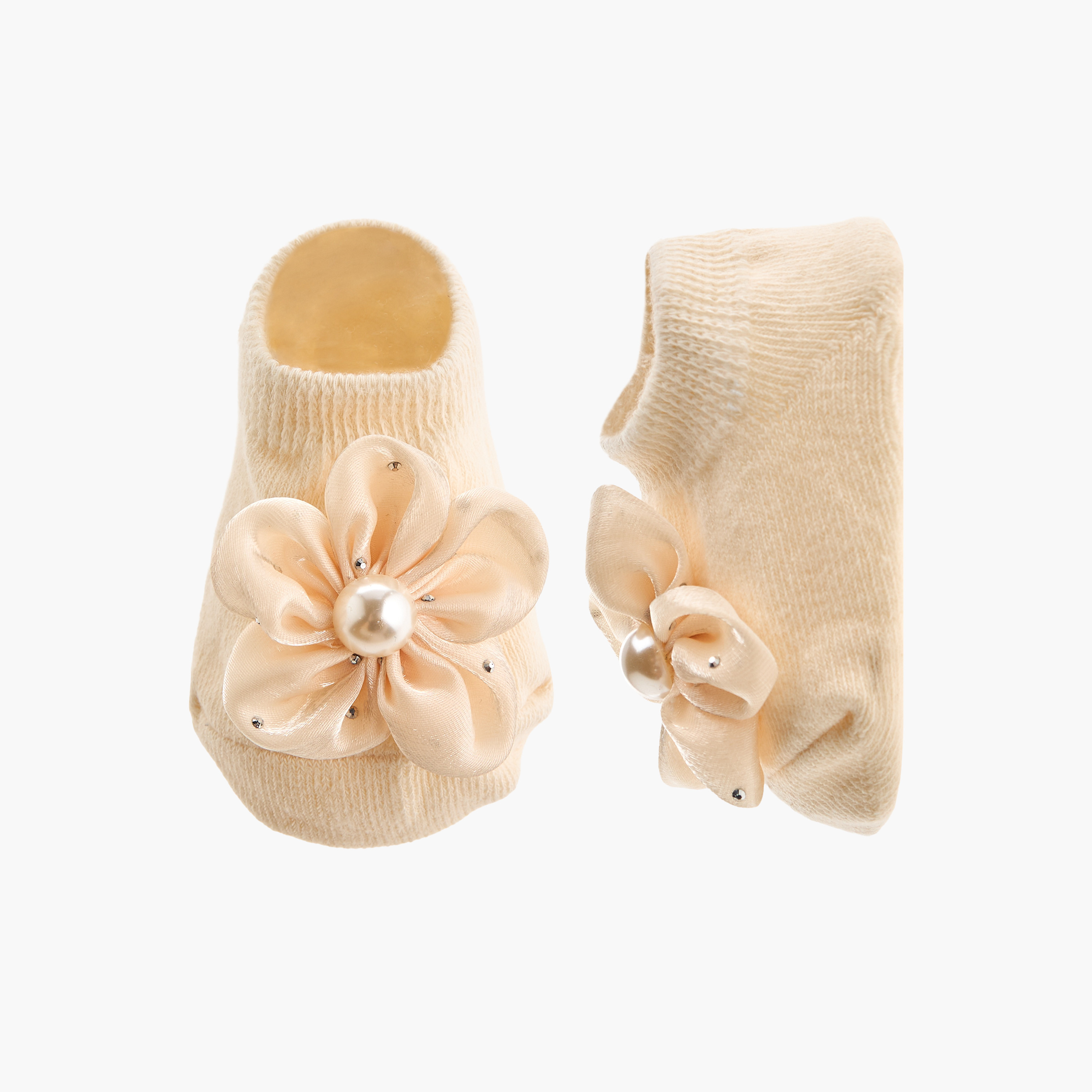 Juniors Booties with Headband, Pearl Embellished-baby-girls-accessories-hairaccessories-image-2
