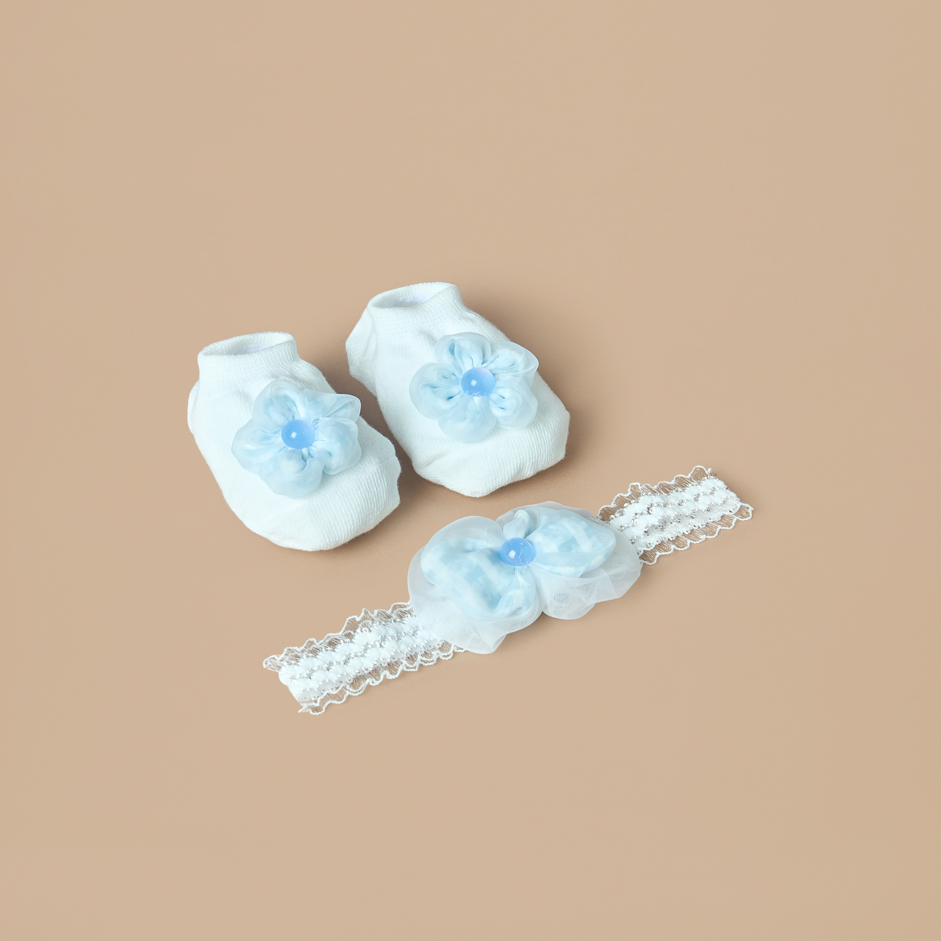Juniors Flower Applique Booties and Headband Set-baby-girls-accessories-hairaccessories-image-1