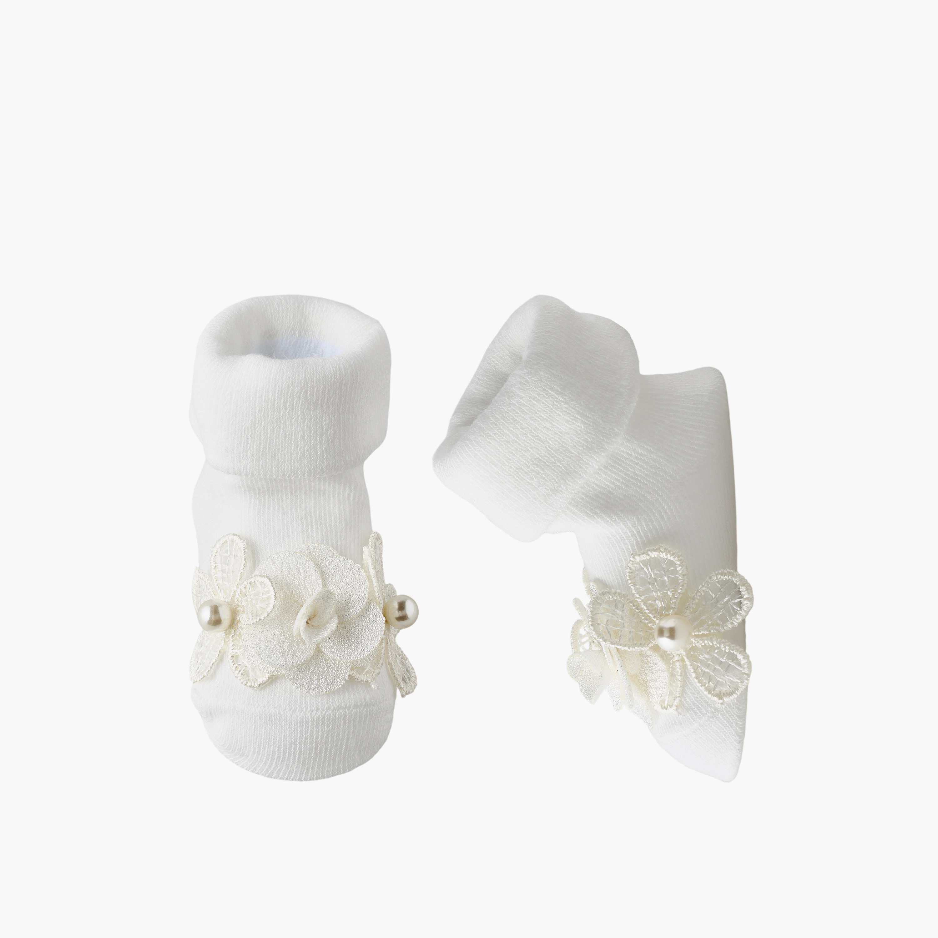 Set of 2 Juniors Baby Booties with Headband-baby-girls-accessories-hairaccessories-image-1