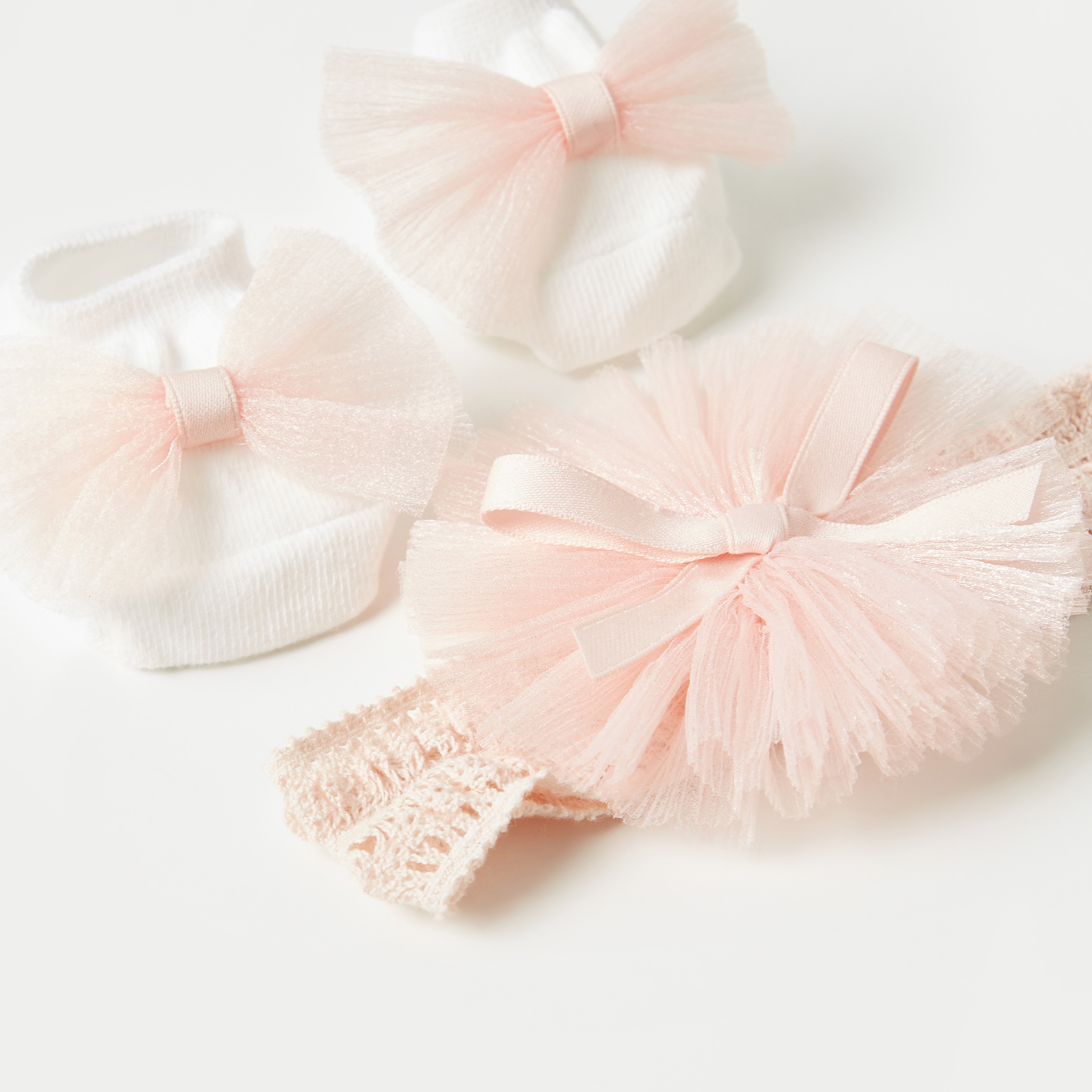 Juniors Bow Applique Booties and Elasticated Headband-baby-girls-accessories-hairaccessories-image-4