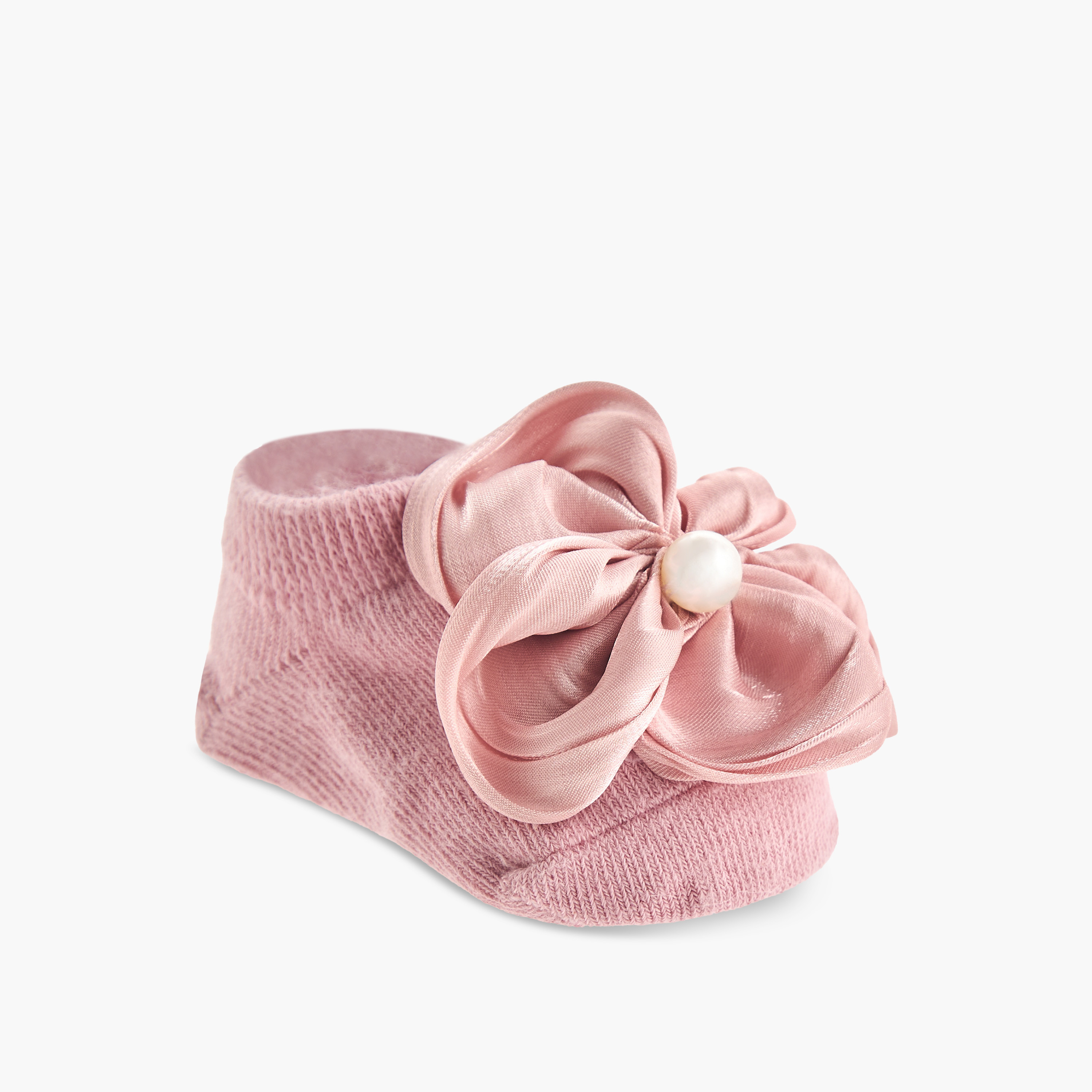 Set of 2 Juniors Booties and Hairband Set with Floral Accent-baby-girls-accessories-hairaccessories-image-2