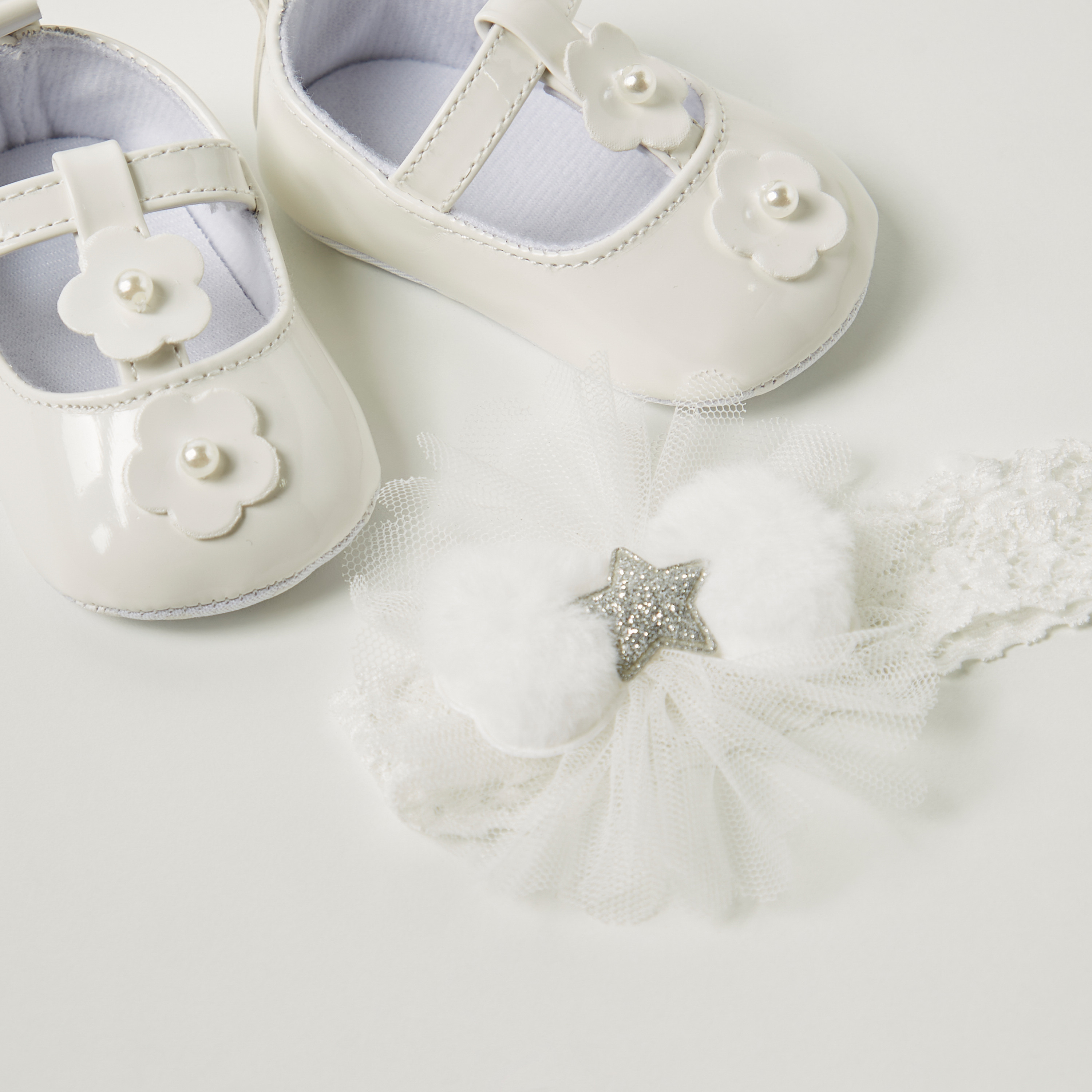 Juniors Floral Accent Booties and Headband Set-baby-girls-shoes-closedshoes-image-4