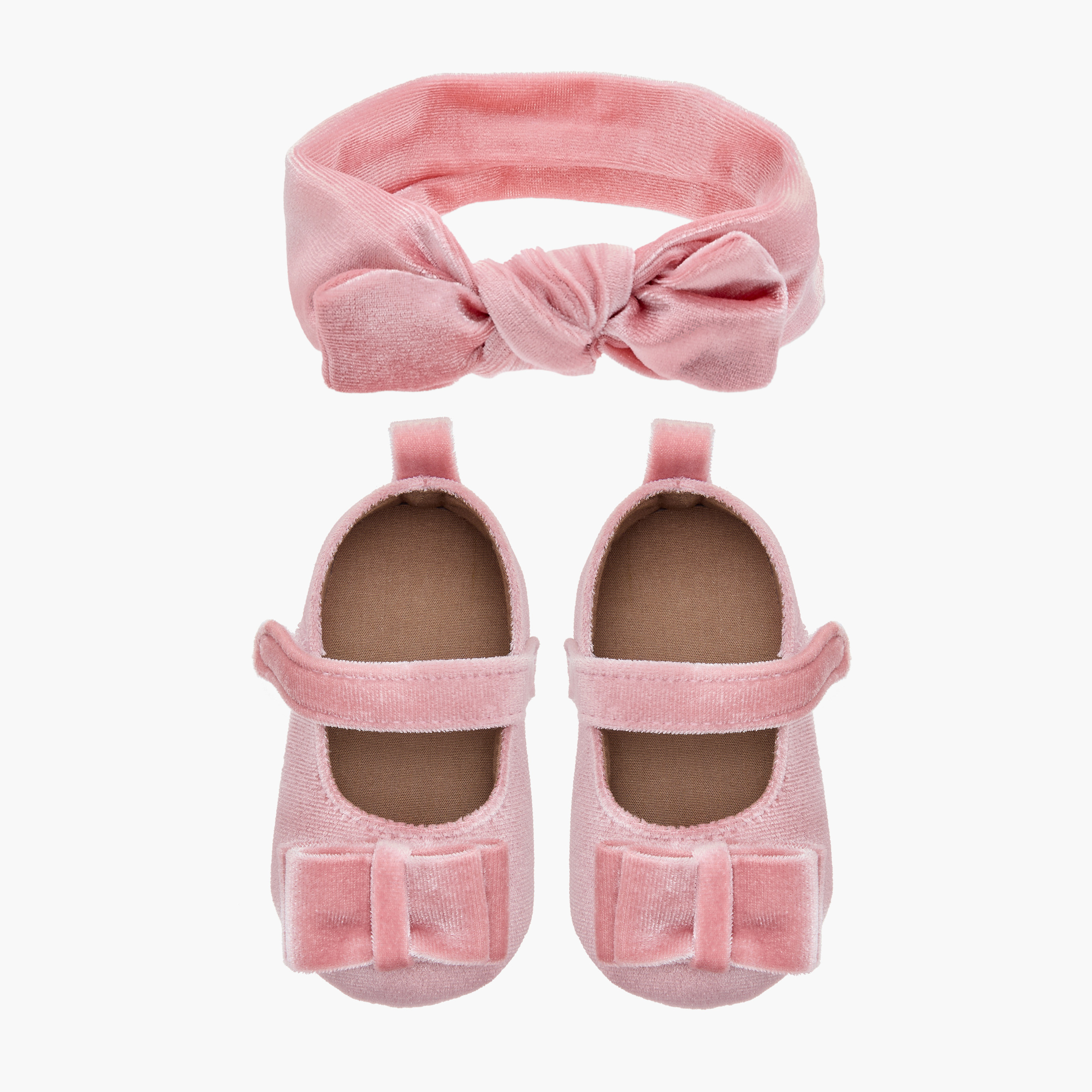 Juniors Bow Detail Booties and Headband Set-baby-girls-shoes-booties-image-1