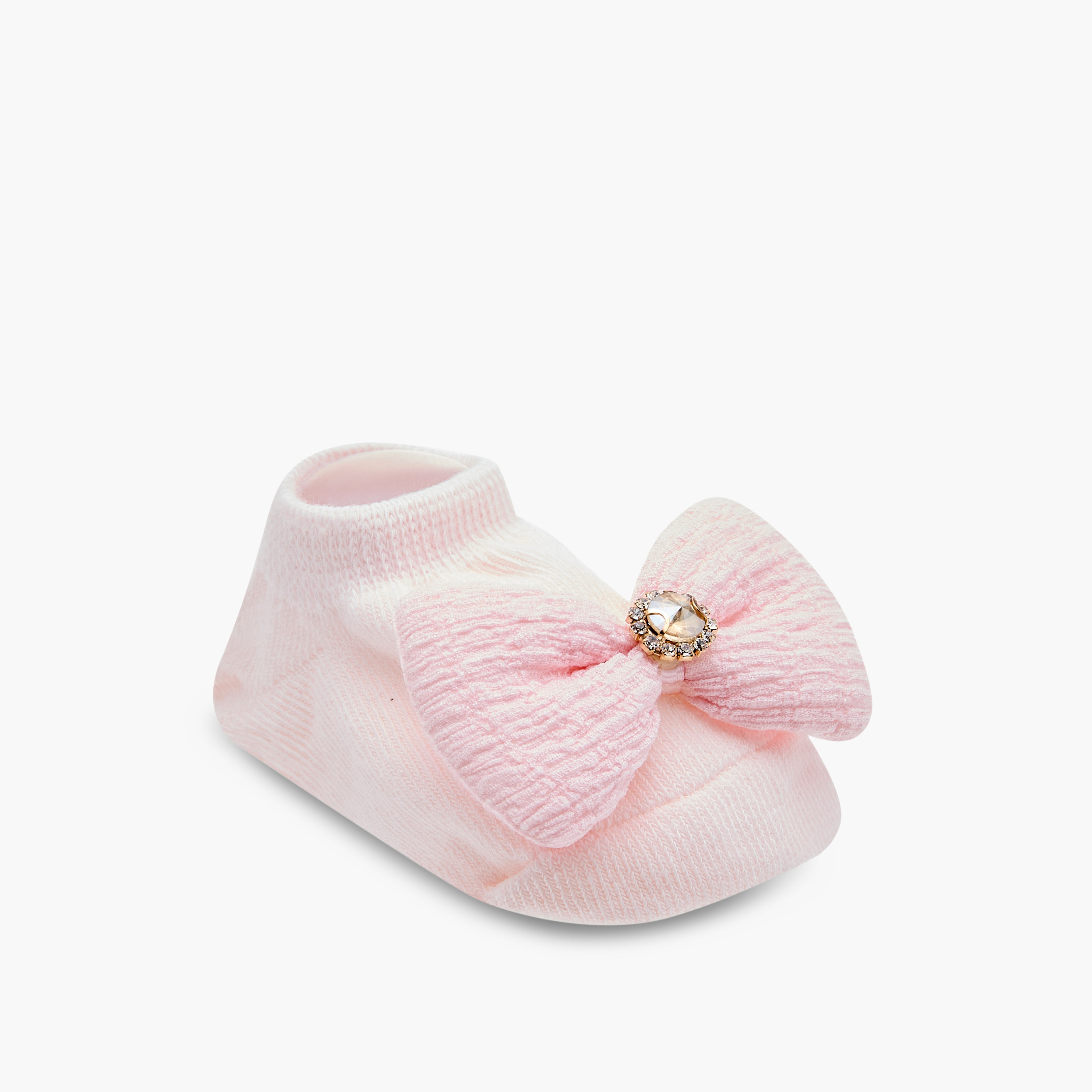 Juniors Embellished Bow Detail Booties and Headband Set-baby-girls-accessories-hairaccessories-image-2