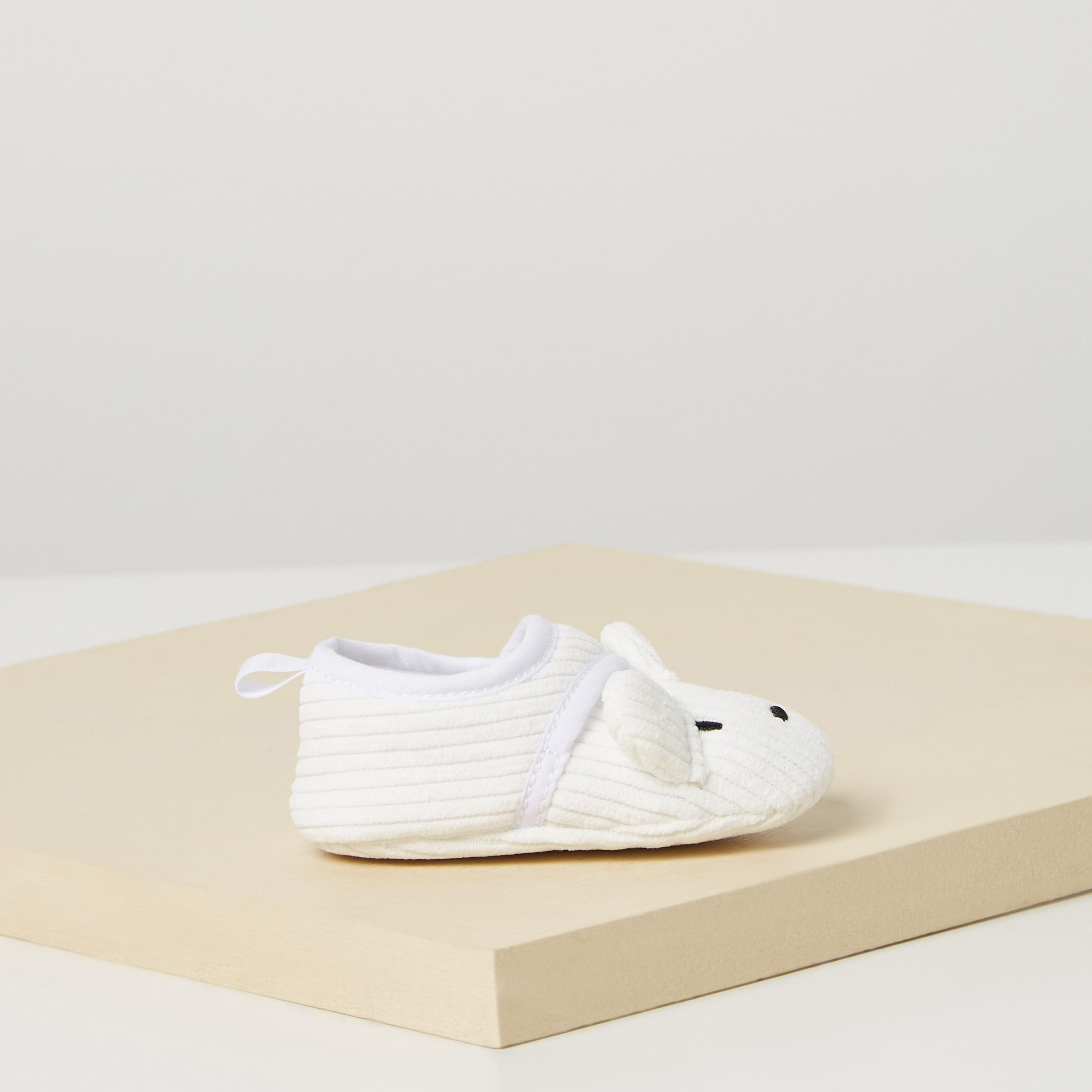 Juniors Bunny Applique Booties with Hook and Loop Closure-baby-girls-shoes-booties-image-1