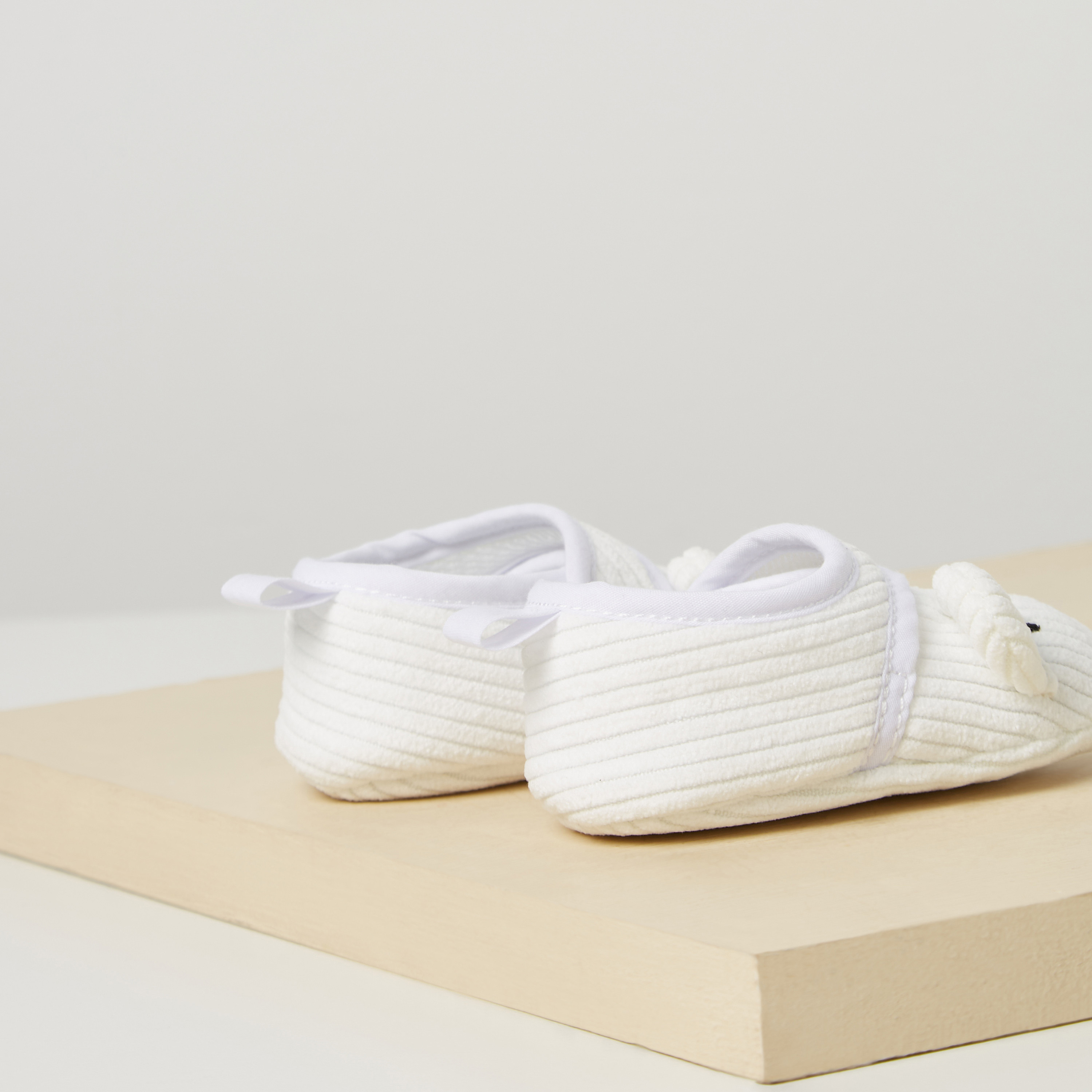 Juniors Bunny Applique Booties with Hook and Loop Closure-baby-girls-shoes-booties-image-3