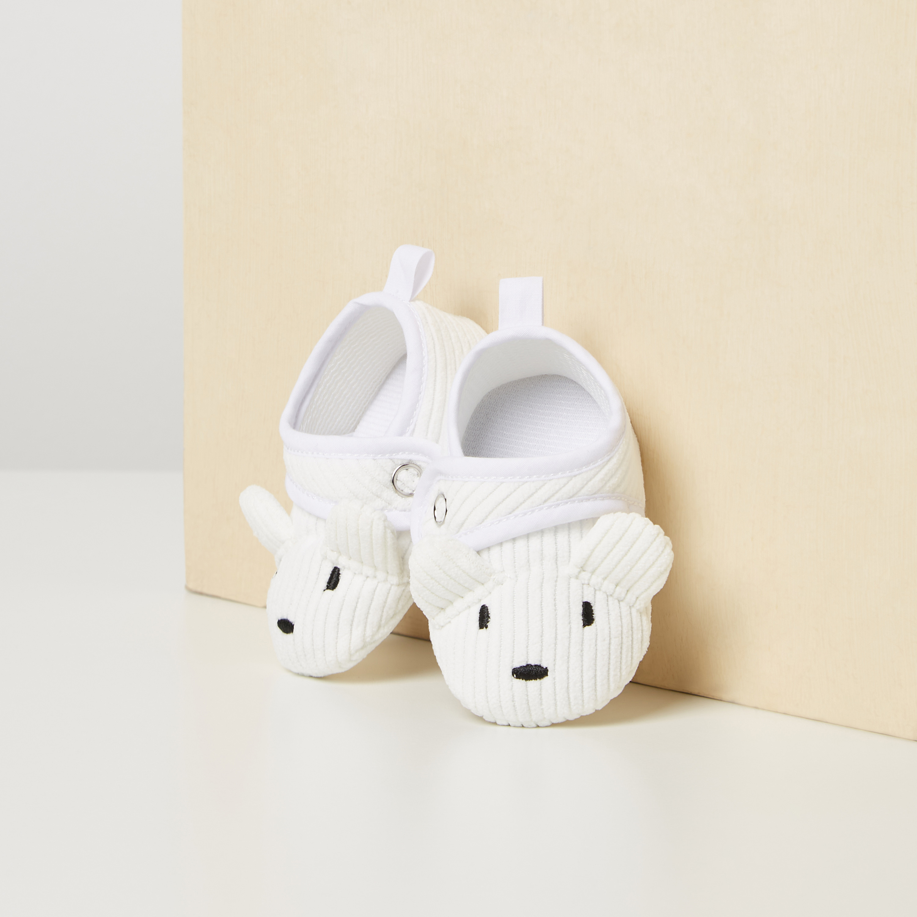 Juniors Bunny Applique Booties with Hook and Loop Closure-baby-girls-shoes-booties-image-4