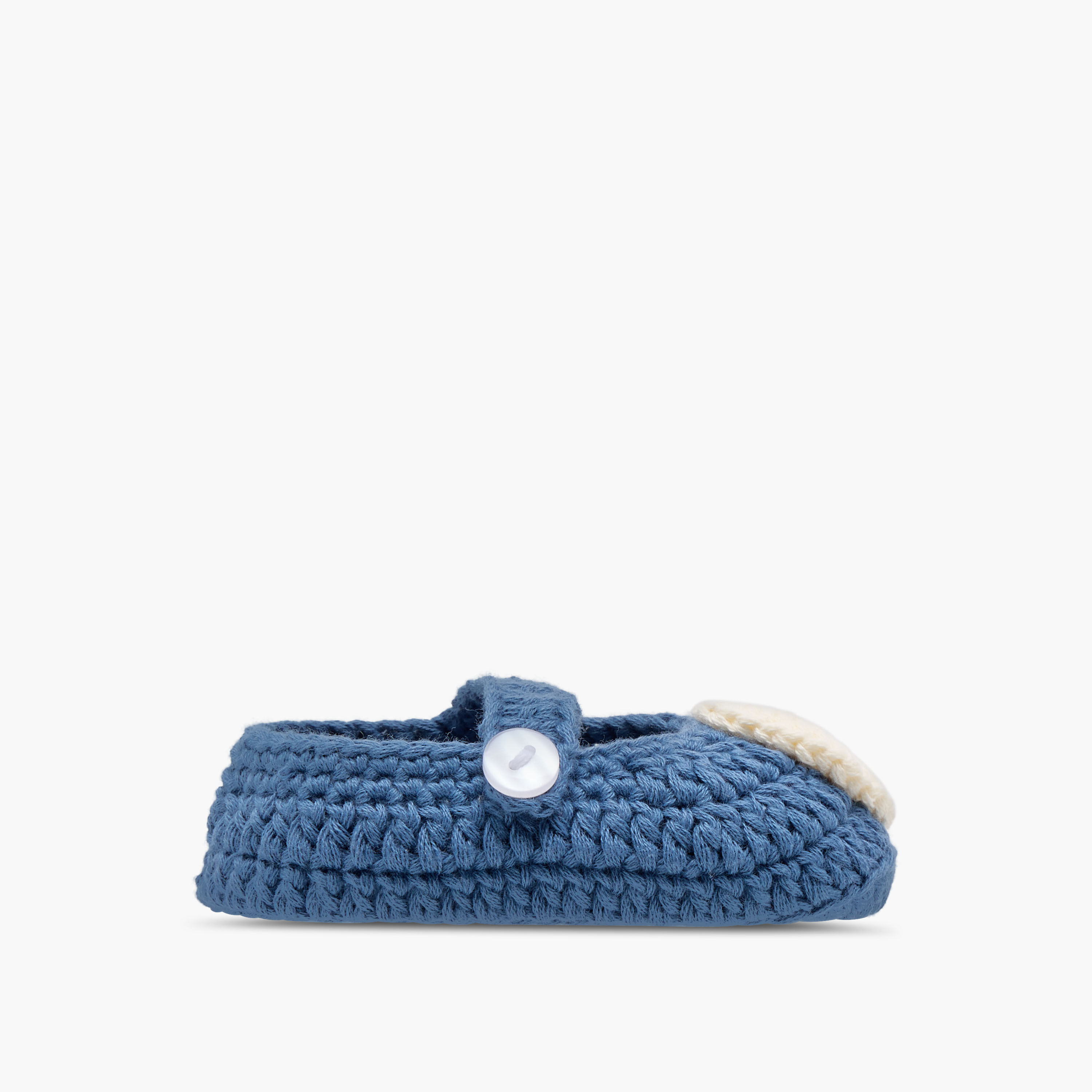 Juniors Crochet Textured Booties with Button Closure-baby-girls-shoes-booties-image-3