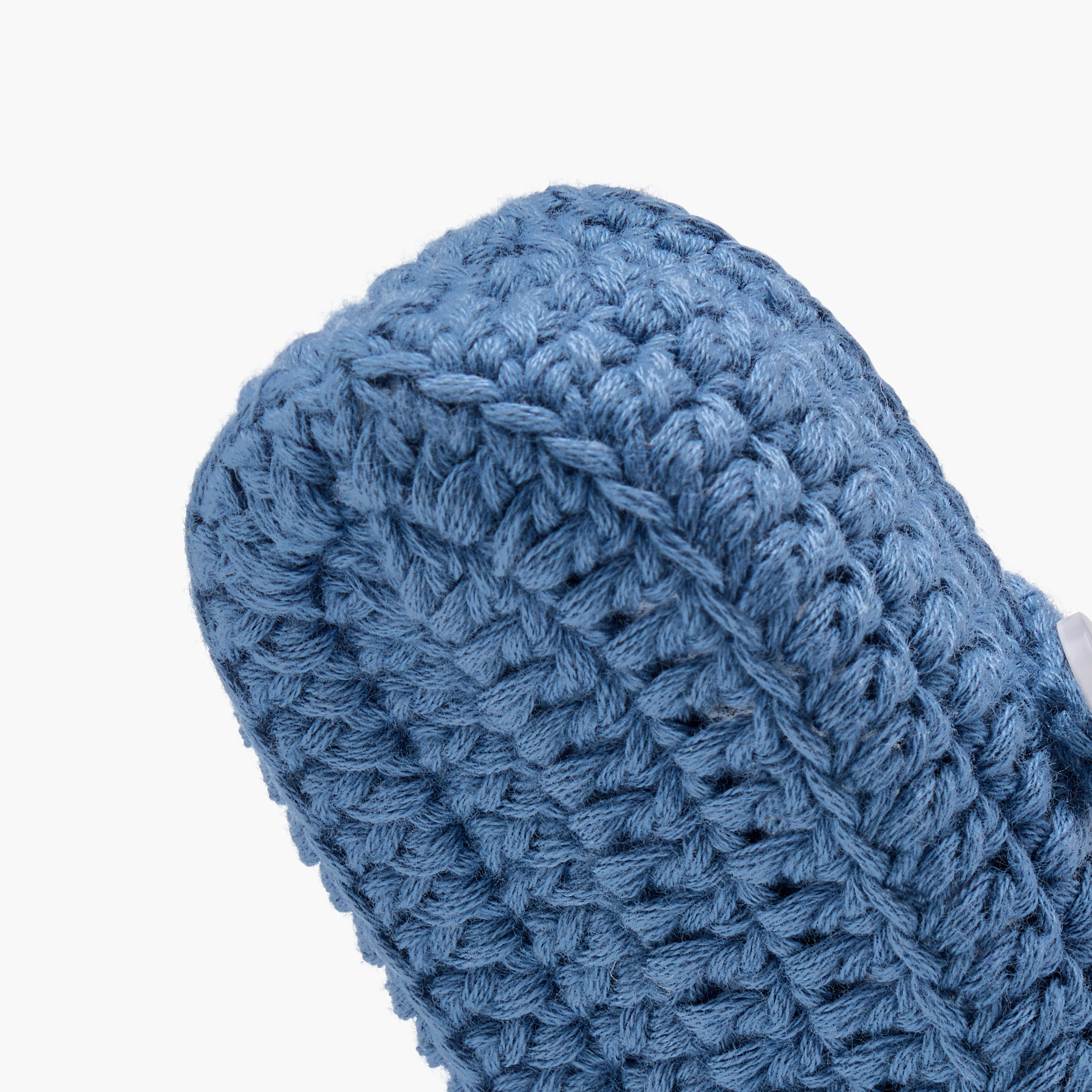 Juniors Crochet Textured Booties with Button Closure-baby-girls-shoes-booties-image-5