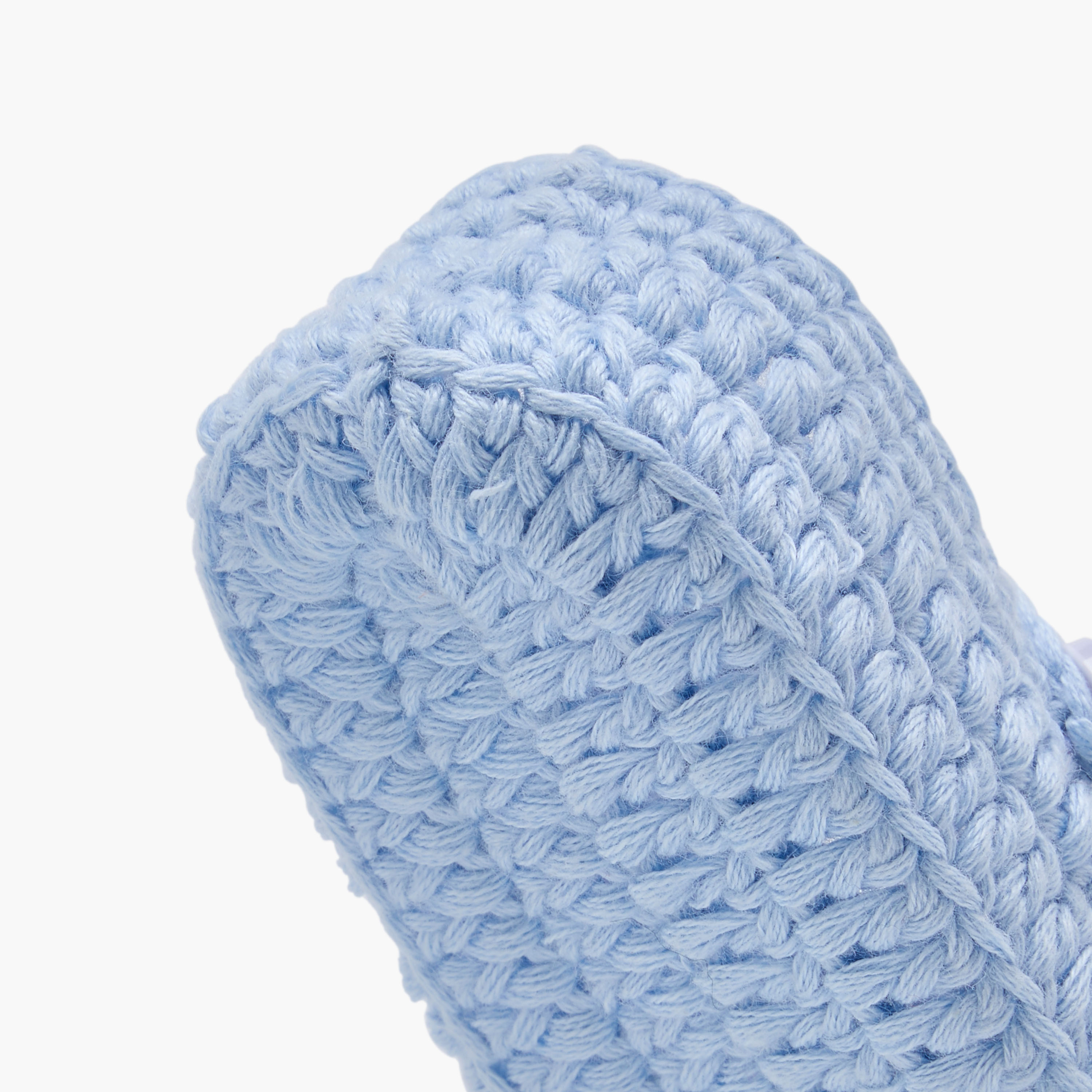 Juniors Crochet Textured Booties with Button Closure-baby-girls-shoes-booties-image-5