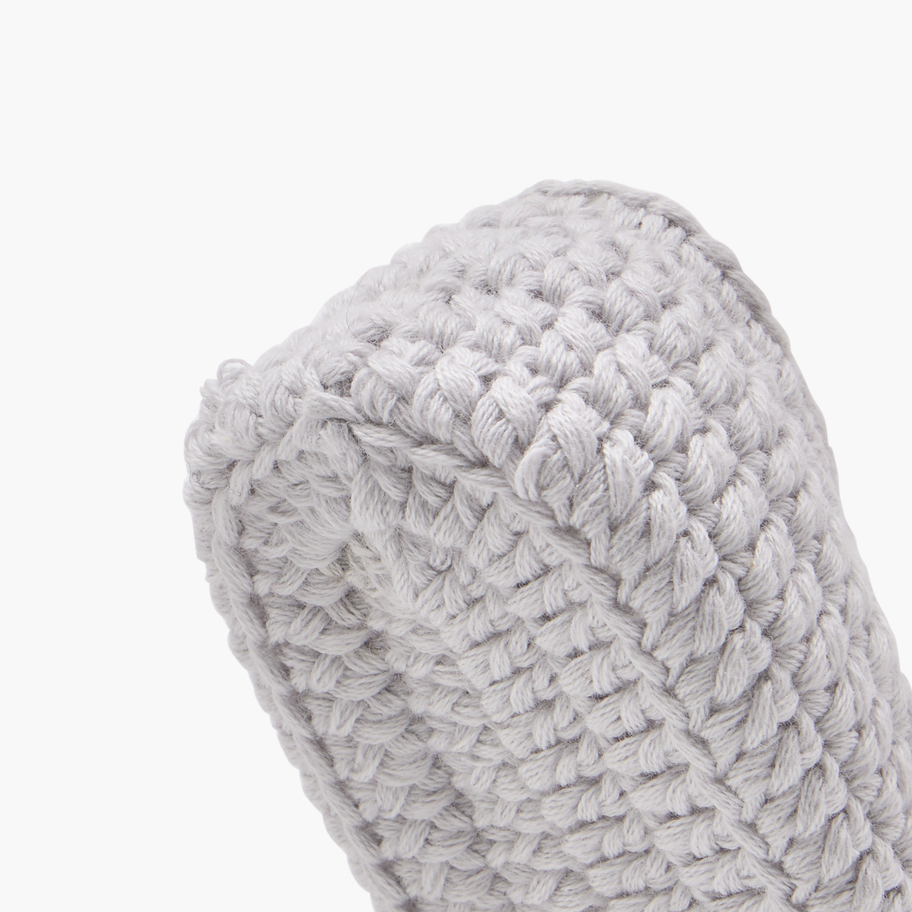 Juniors Crochet Textured Slip-On Booties with Bear Face Detail-baby-girls-shoes-booties-image-5
