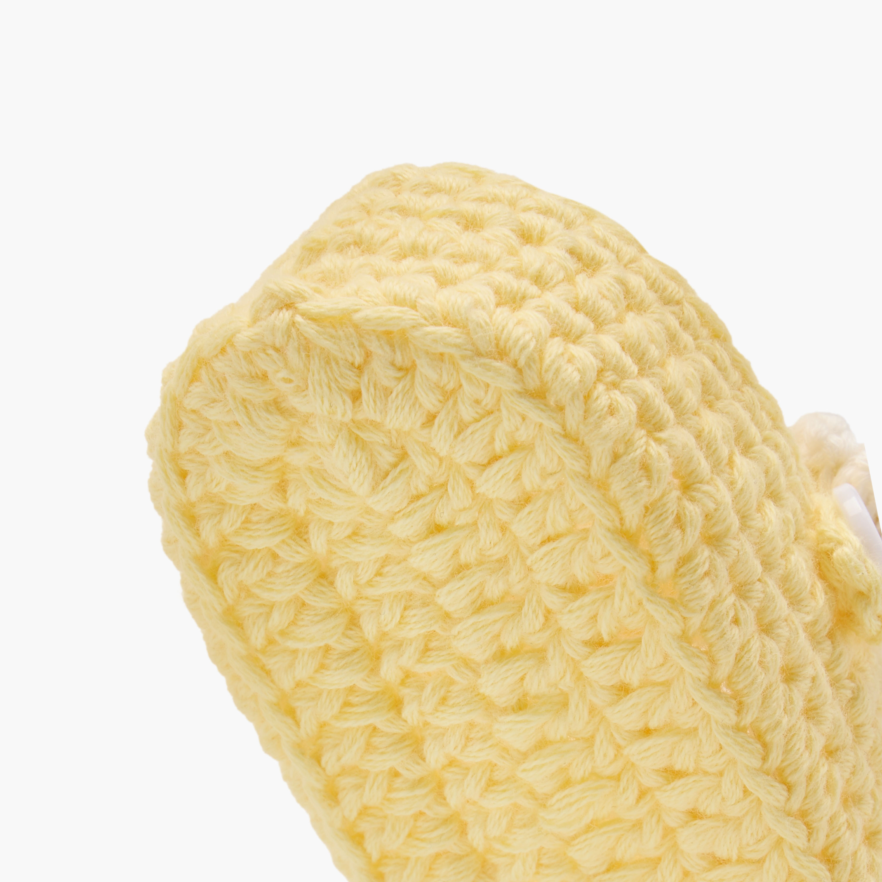 Juniors Crochet Textured Booties with Button Closure-baby-girls-shoes-booties-image-5